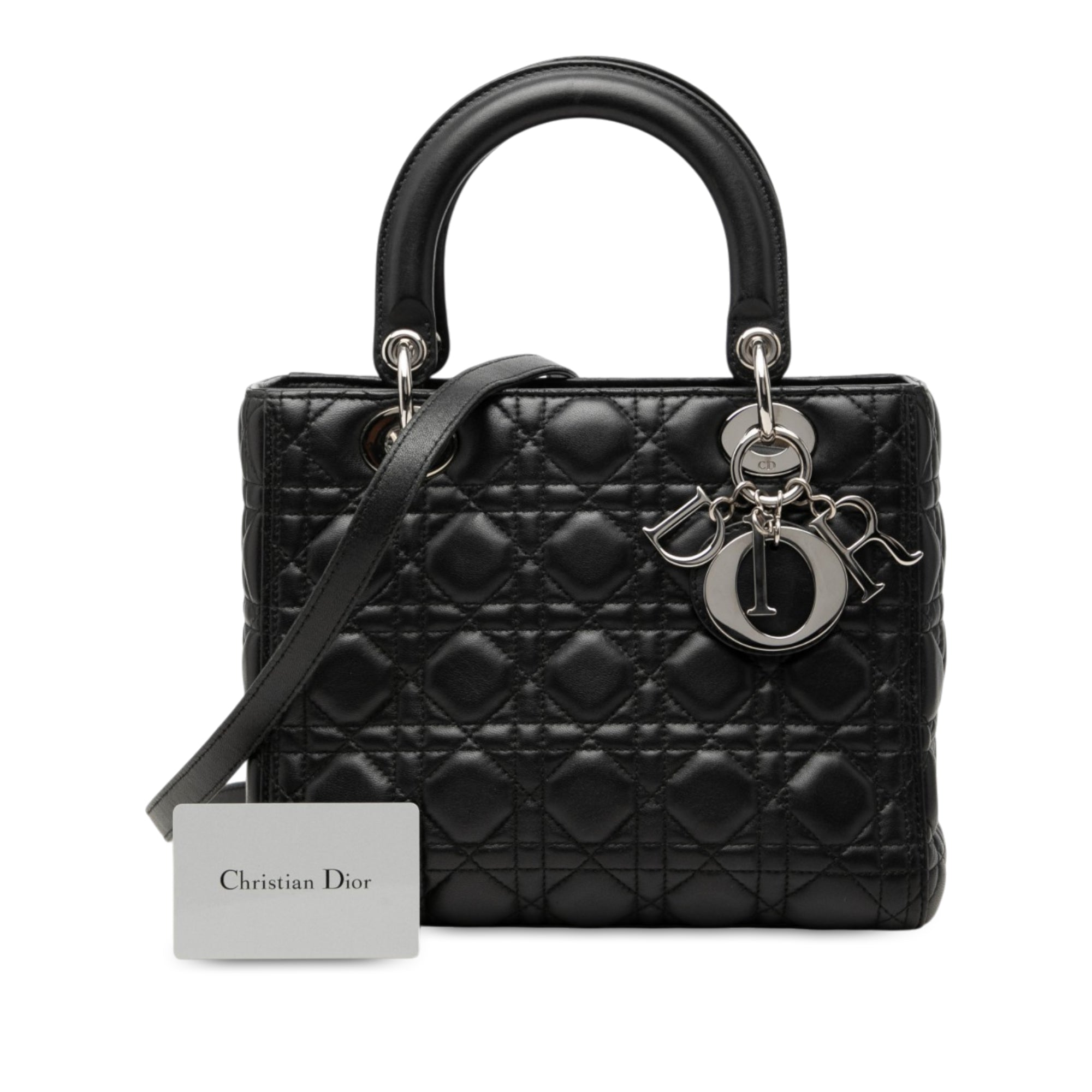 Dior Medium Lambskin Cannage Lady Dior - image 7