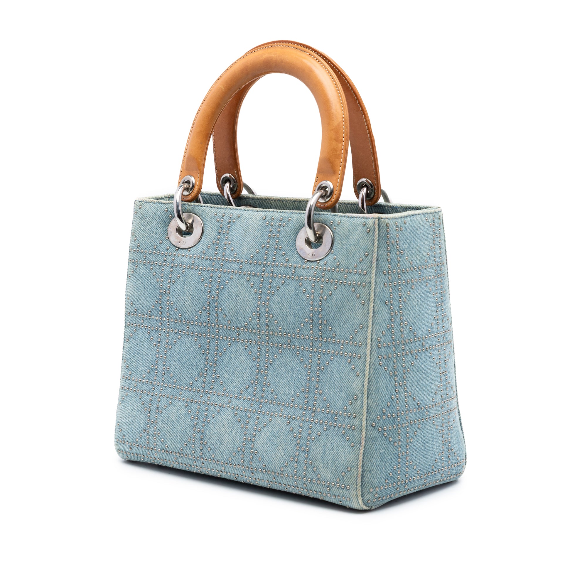 Dior Medium Denim Cannage Studded Lady Dior - image 2