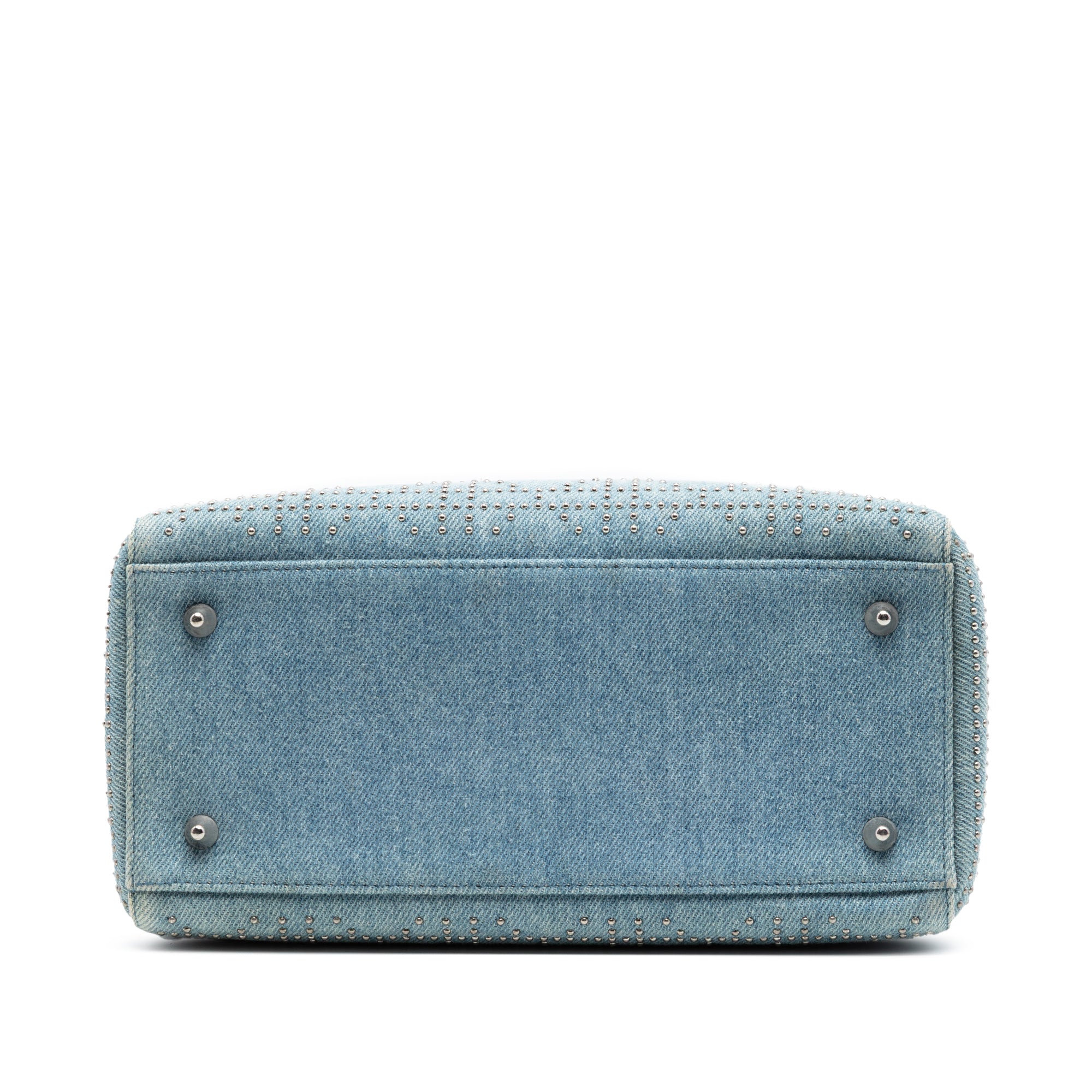 Dior Medium Denim Cannage Studded Lady Dior - image 3