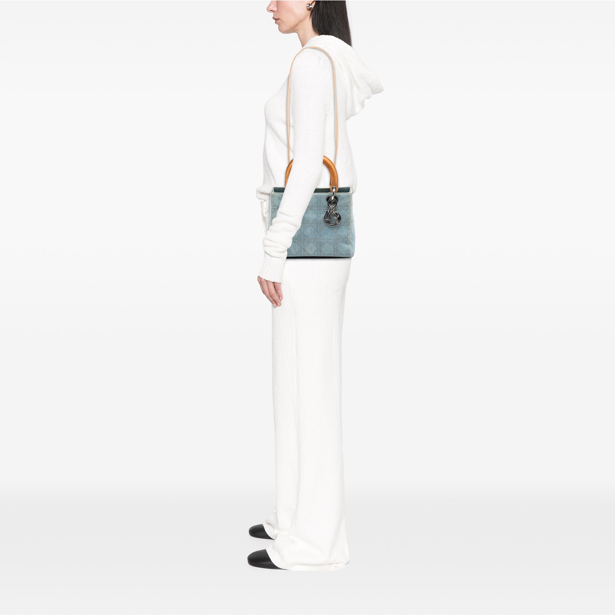 Dior Medium Denim Cannage Studded Lady Dior - image 6