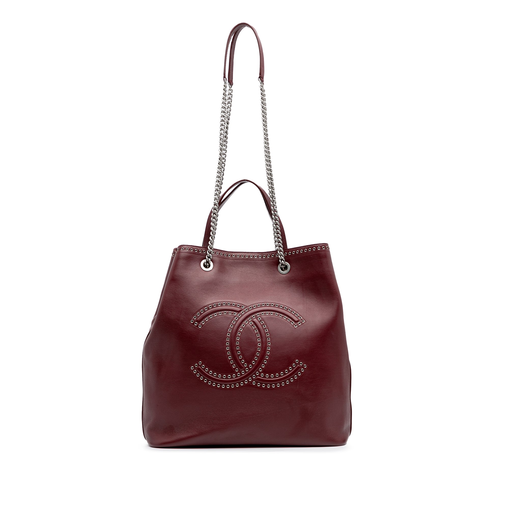 Chanel Large Calfskin Coco Eyelets Shopping Tote - image 1