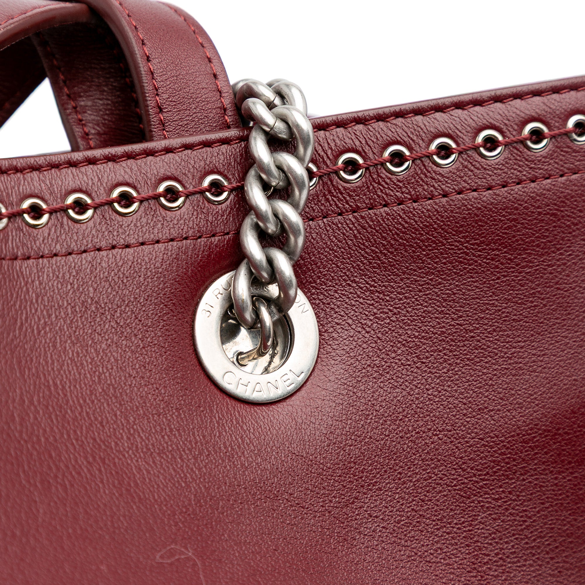 Chanel Large Calfskin Coco Eyelets Shopping Tote - image 8