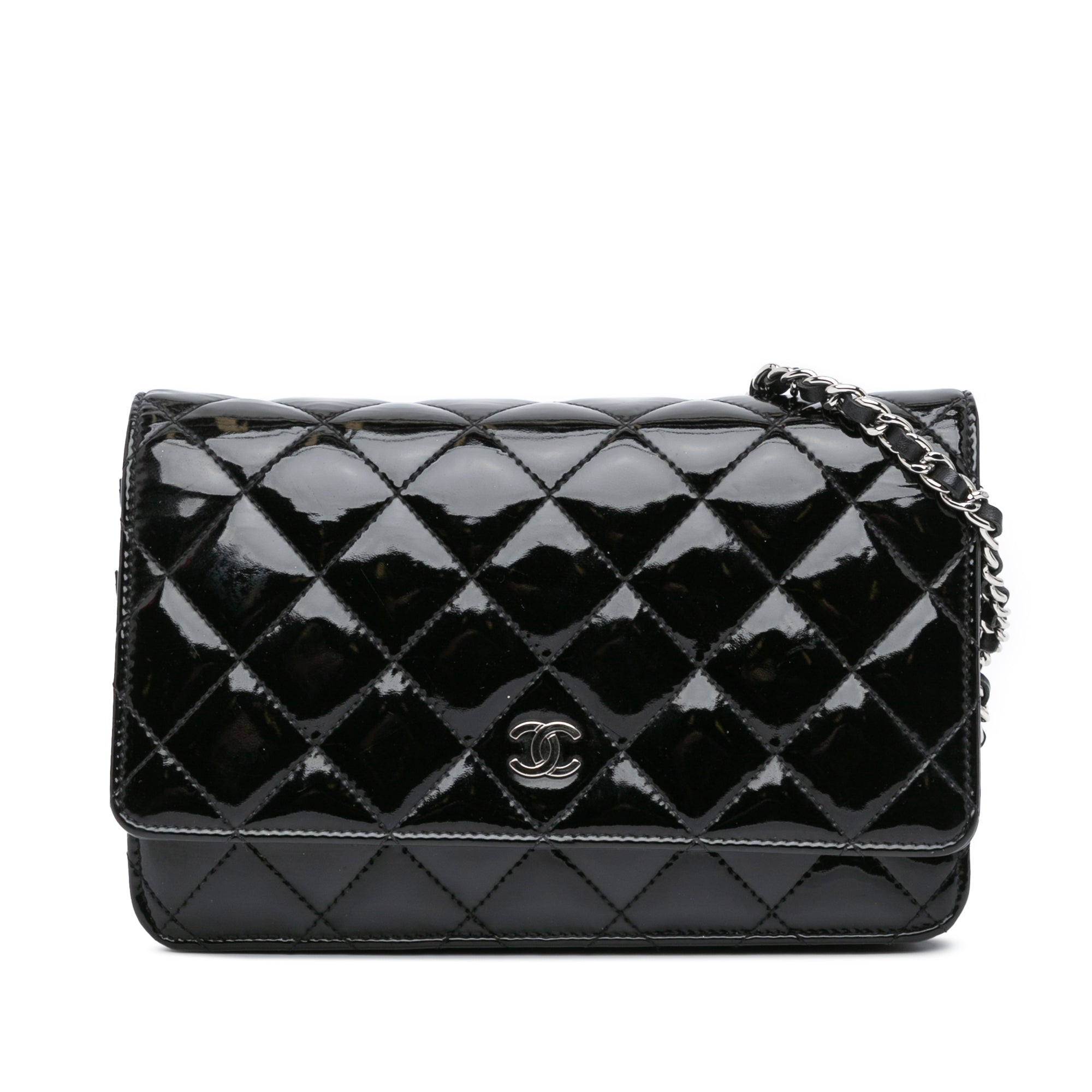 Chanel CC Quilted Patent Wallet On Chain - image 1