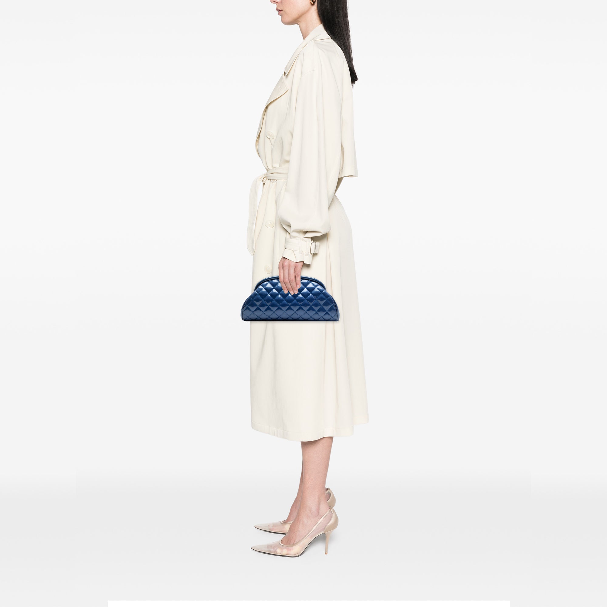 Chanel Quilted Patent Timeless Kiss Lock Clutch - image 6
