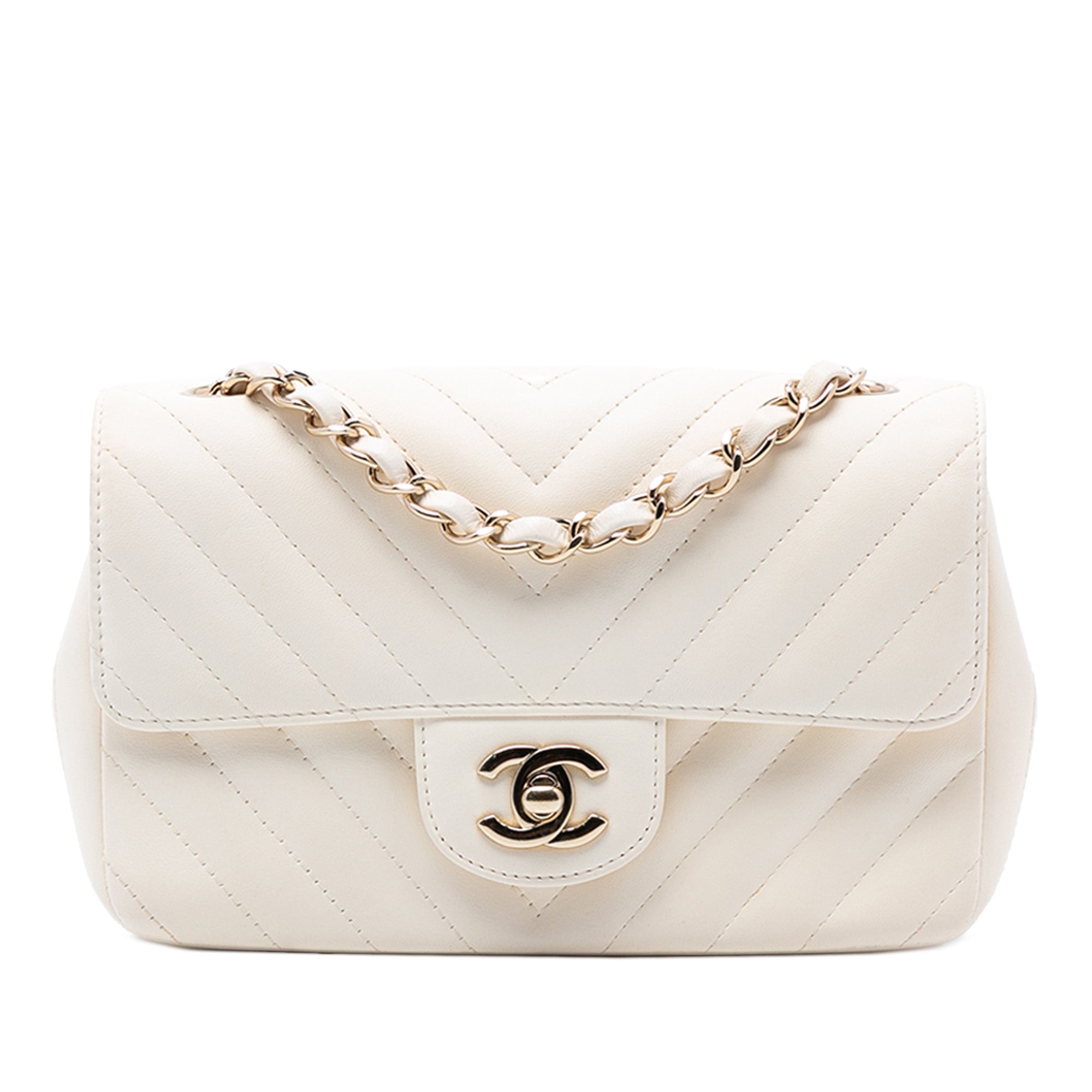 Chanel Mini Rectangular Classic Chevron Lambskin Single Flap - image 1