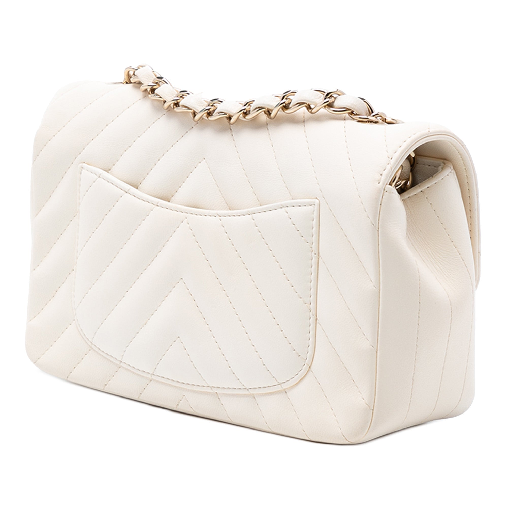 Chanel Mini Rectangular Classic Chevron Lambskin Single Flap - image 2
