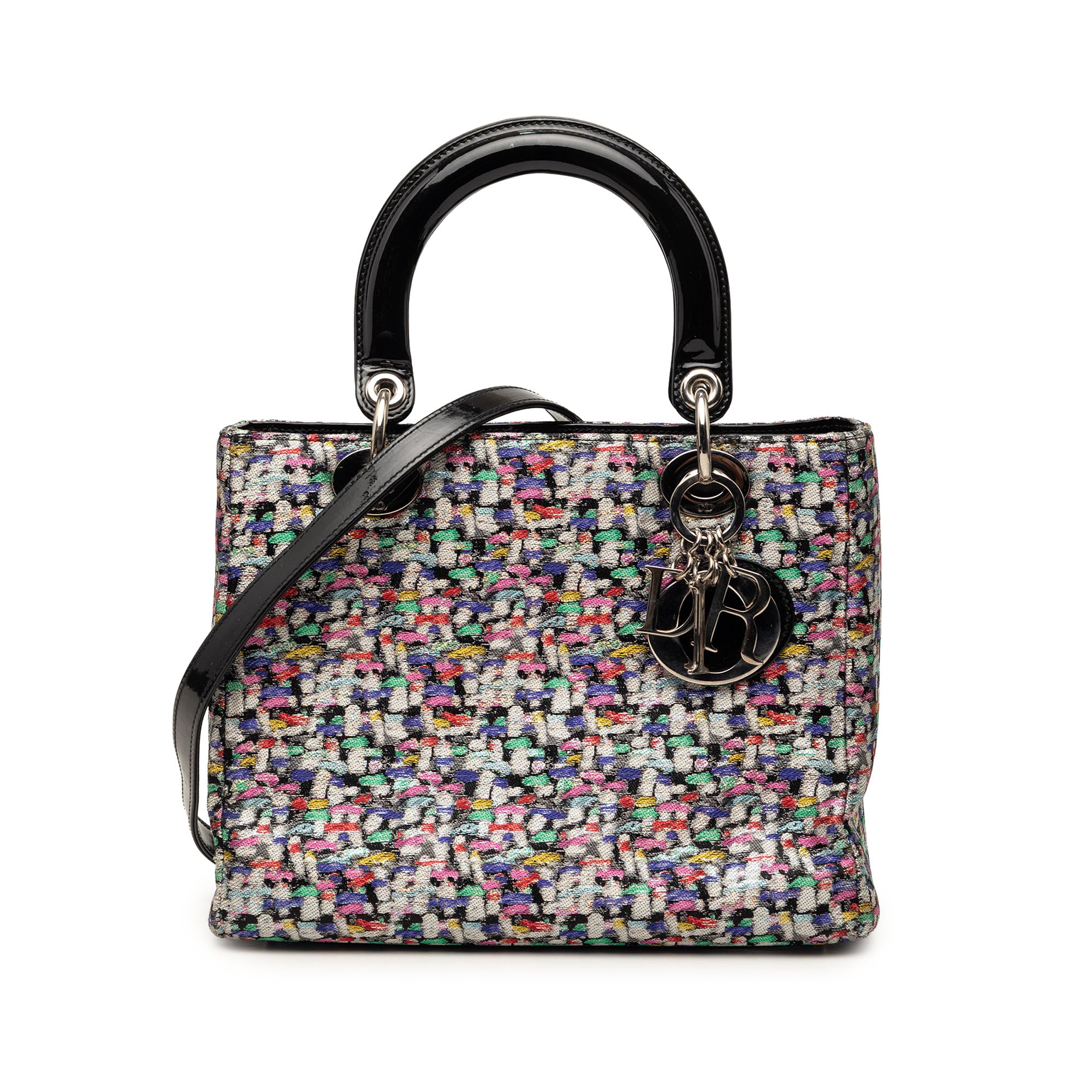 Dior Medium Multicolor Metallic Fabric and Patent Leather Lady Dior - image 1