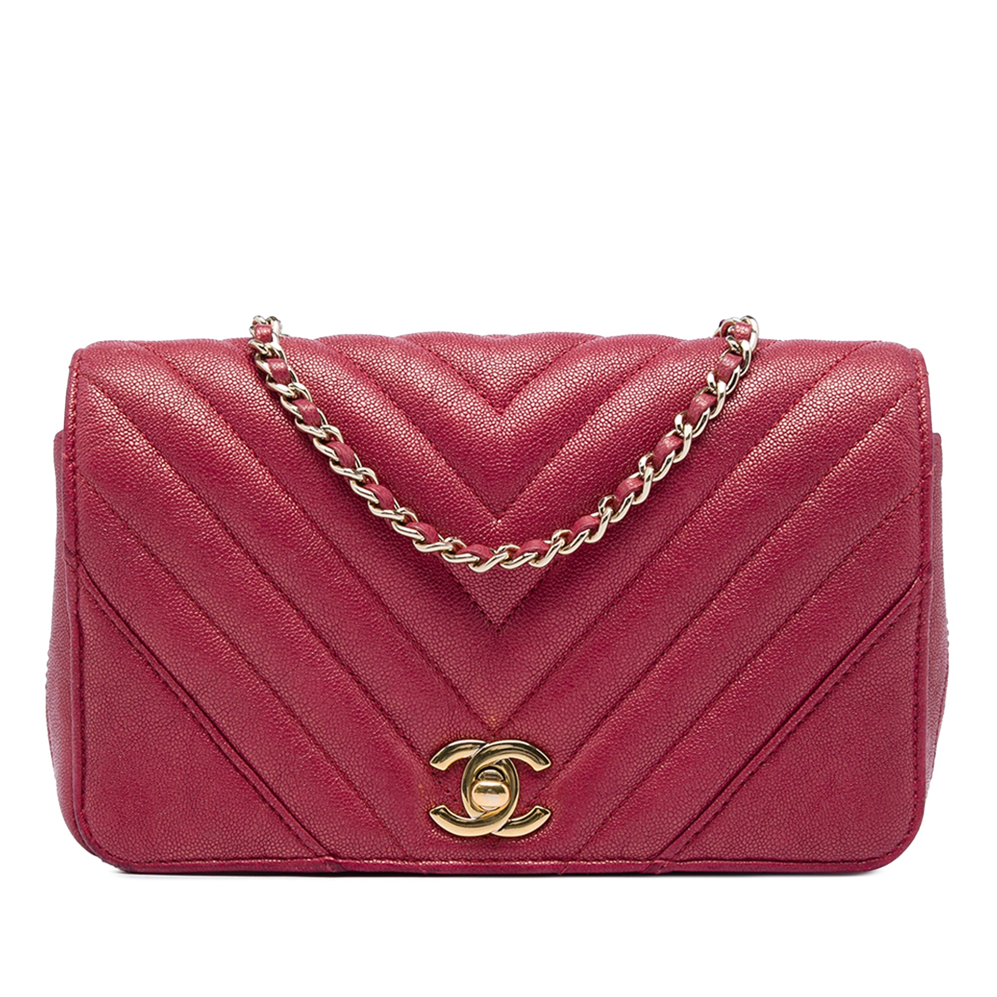 Chanel Small Chevron Iridescent Caviar Statement Flap - image 1