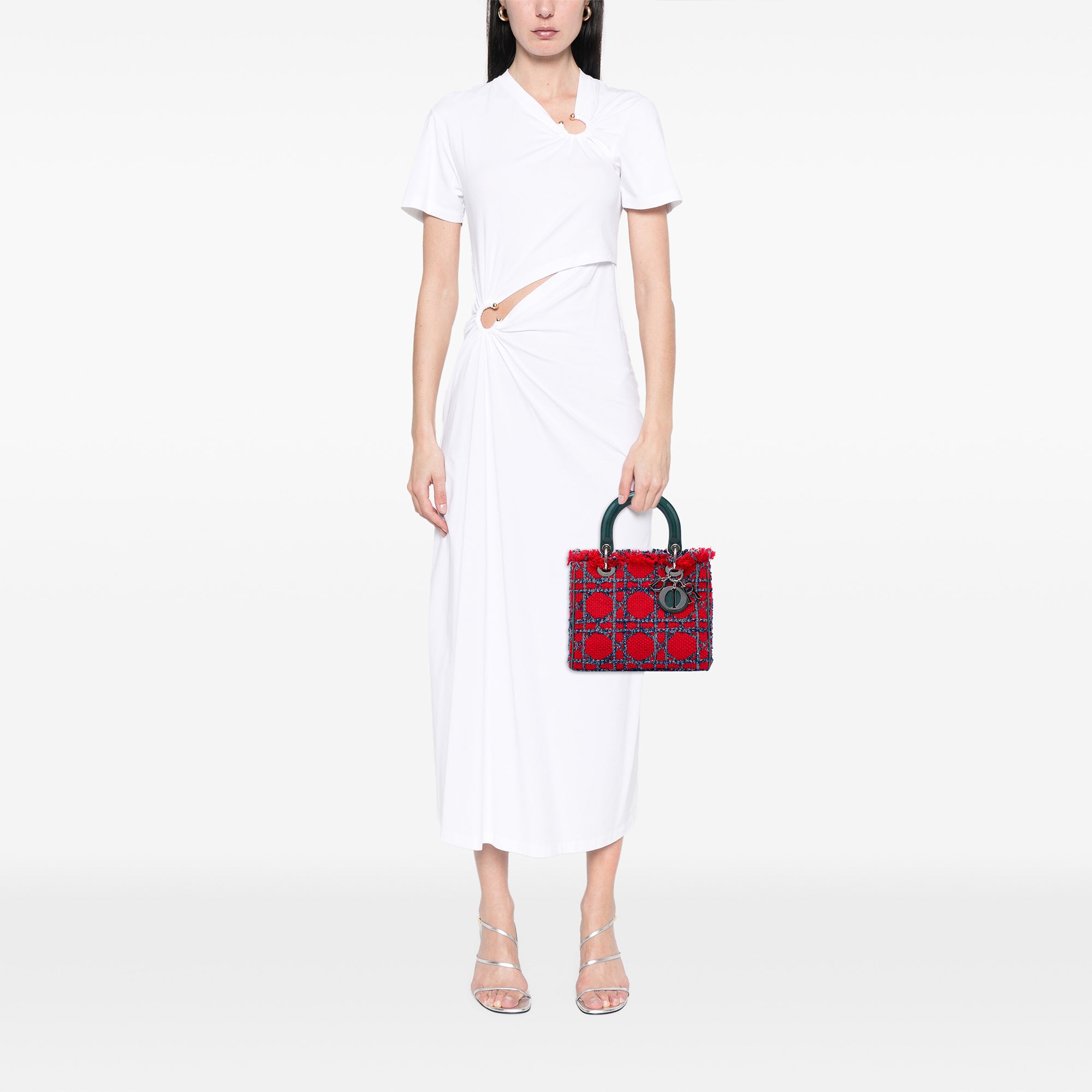 Dior Medium Tweed Cannage Fringe Lady Dior - image 5