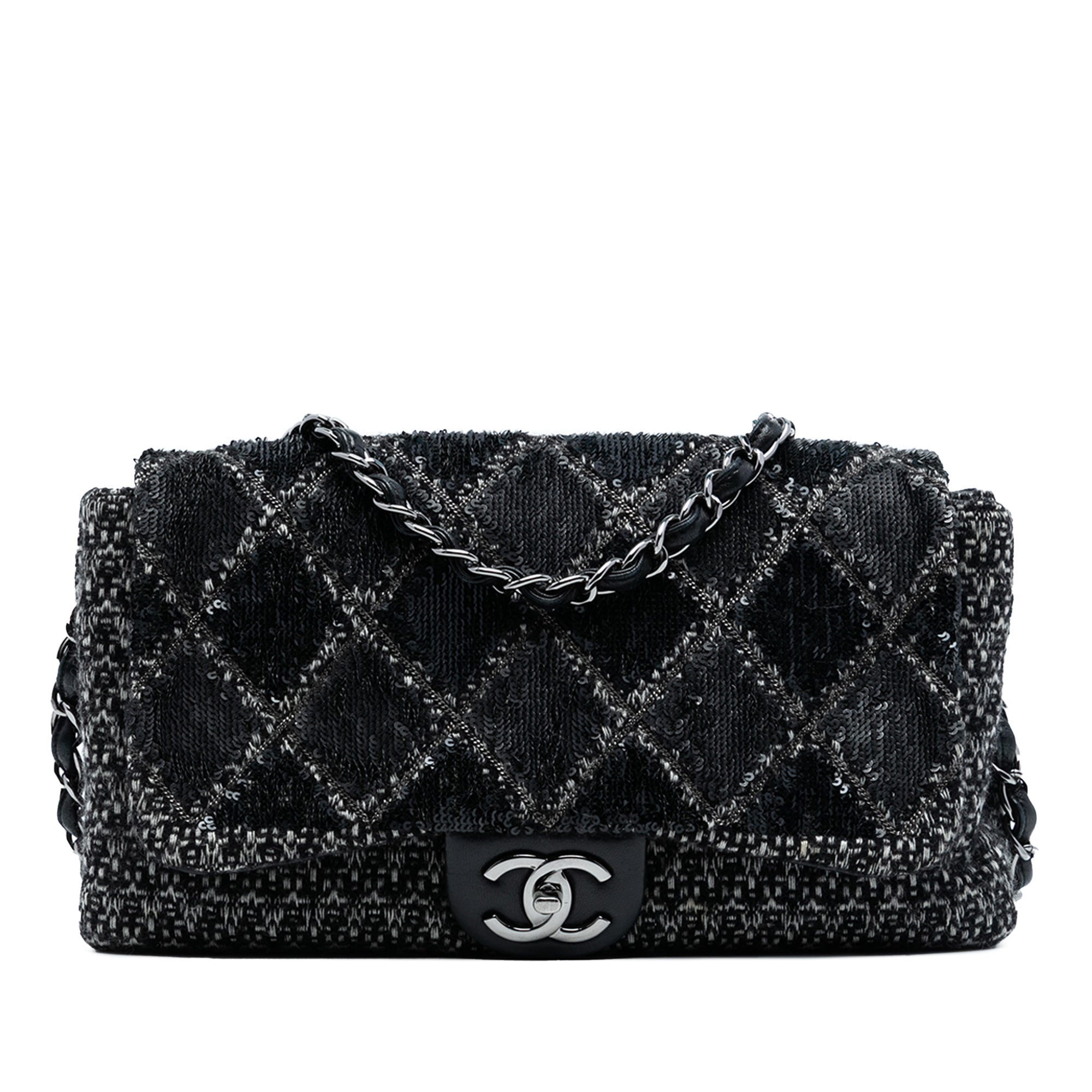 Chanel Large Tweed and Sequin Icons 3 Accordion Flap - image 1