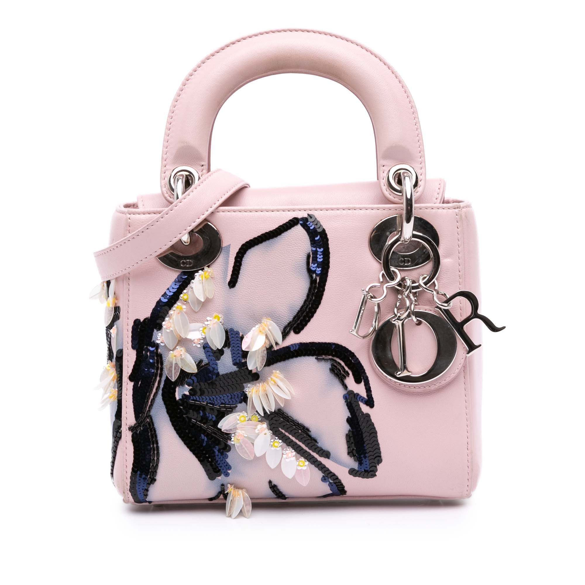 Dior Mini Calfskin Sequin Embellished Lady Dior - image 1