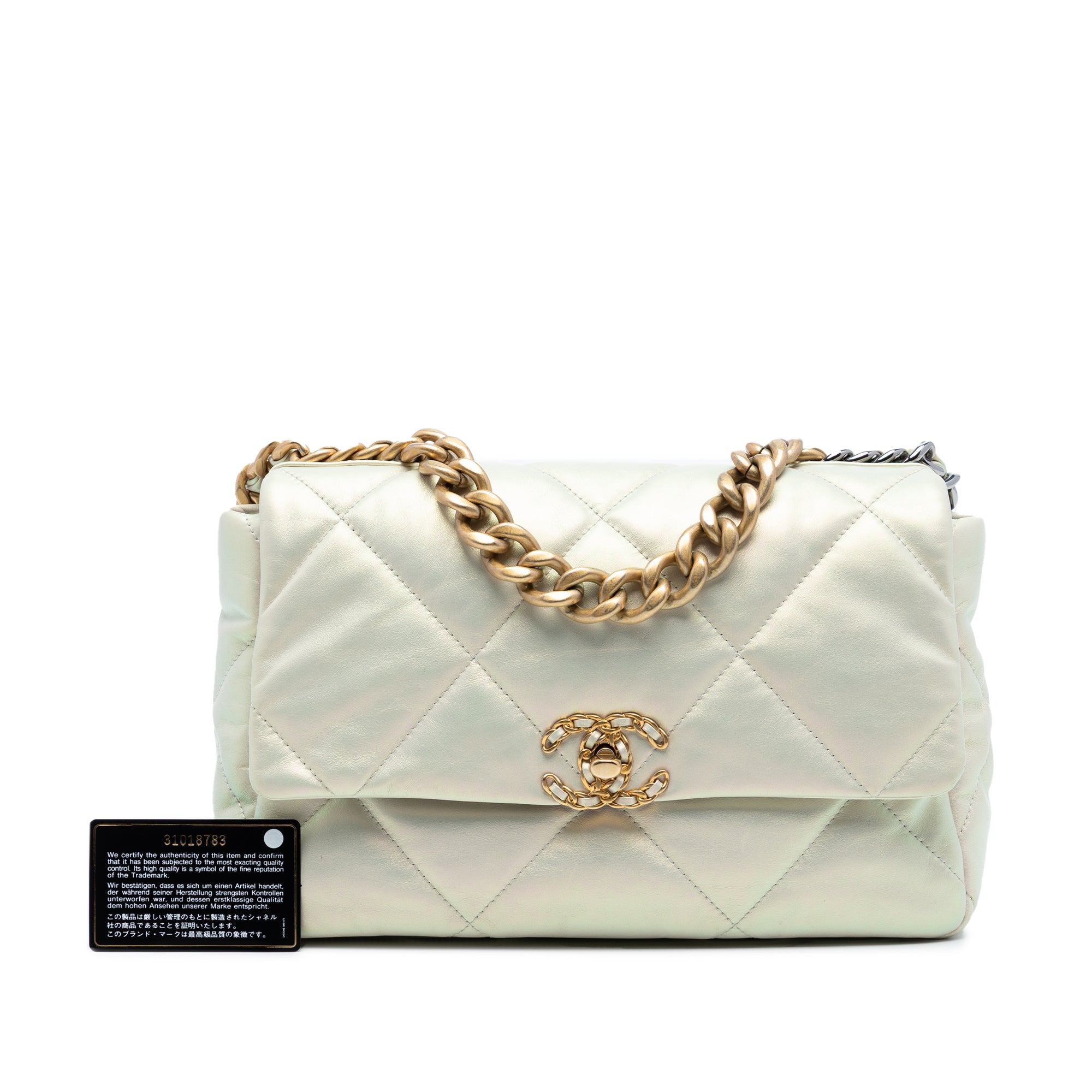 Chanel Large Iridescent Lambskin 19 Flap - image 8