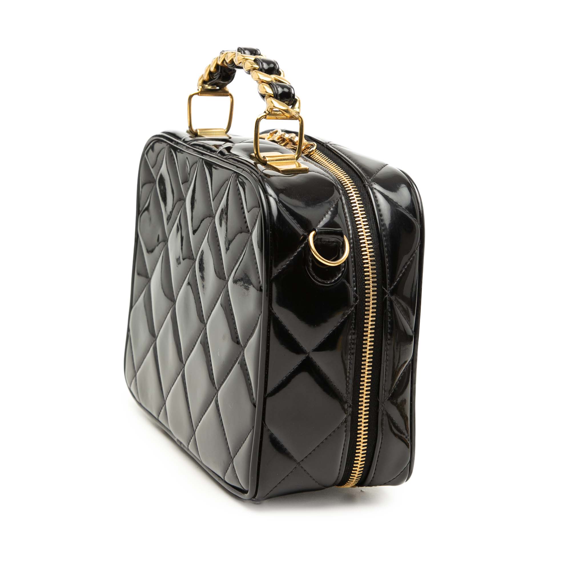 Chanel Quilted Patent Vanity Case - image 2