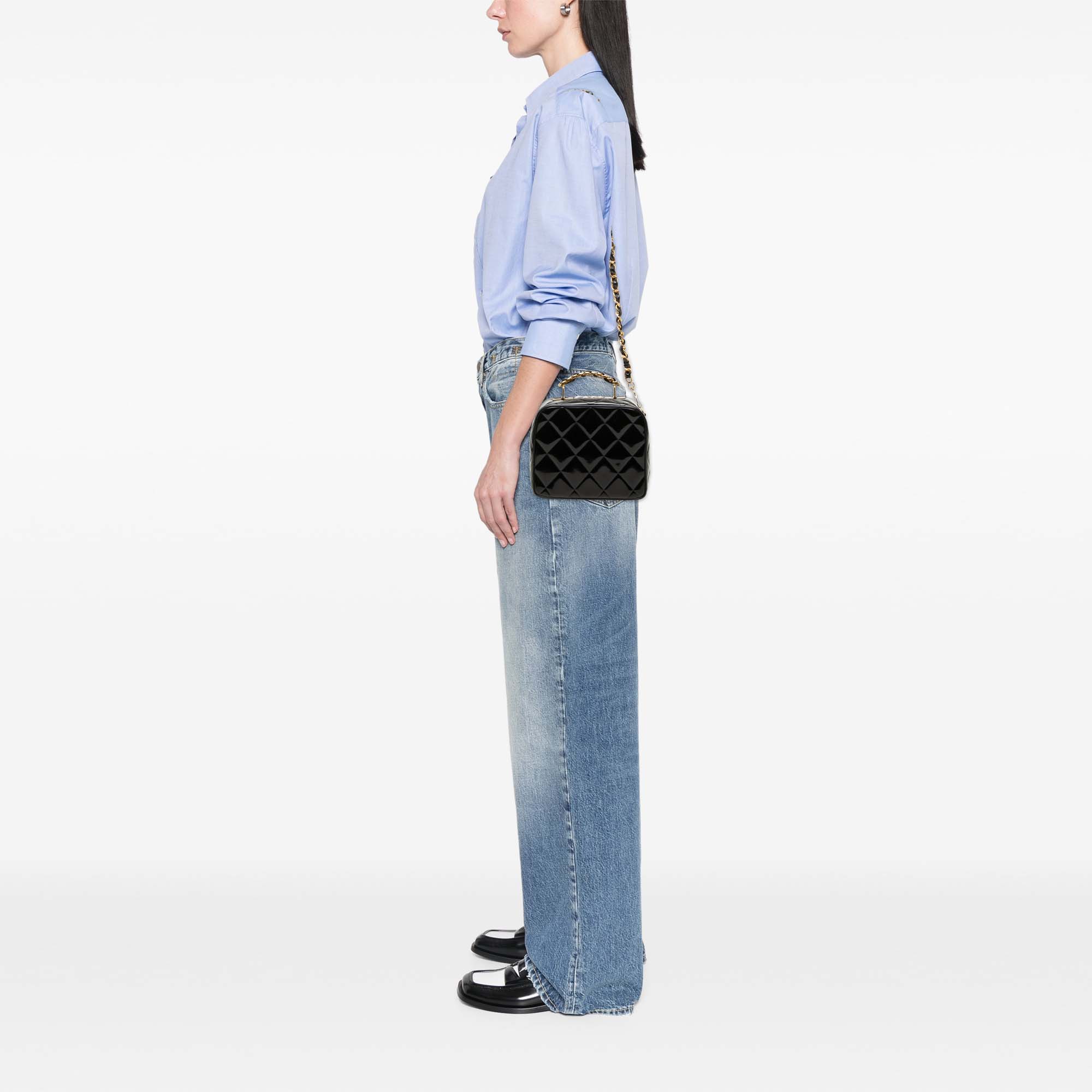 Chanel Quilted Patent Vanity Case - image 7