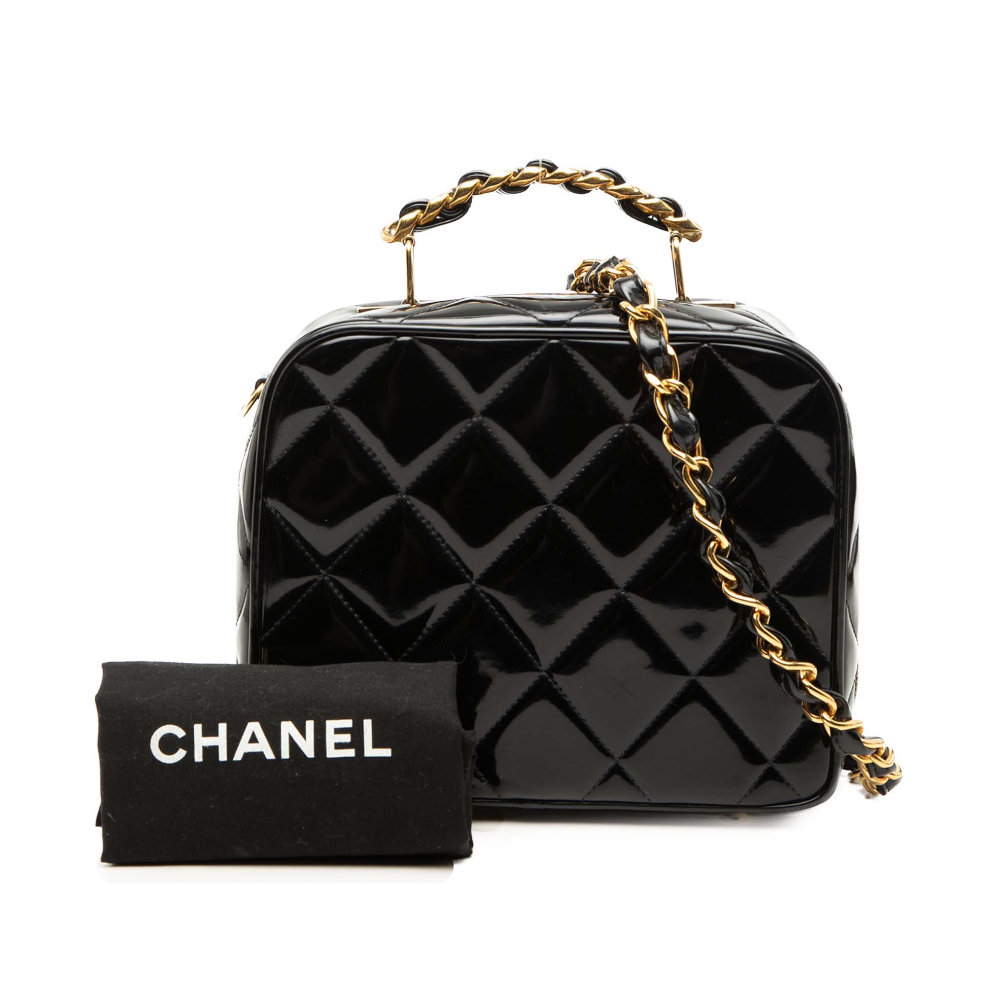 Chanel Quilted Patent Vanity Case - image 8