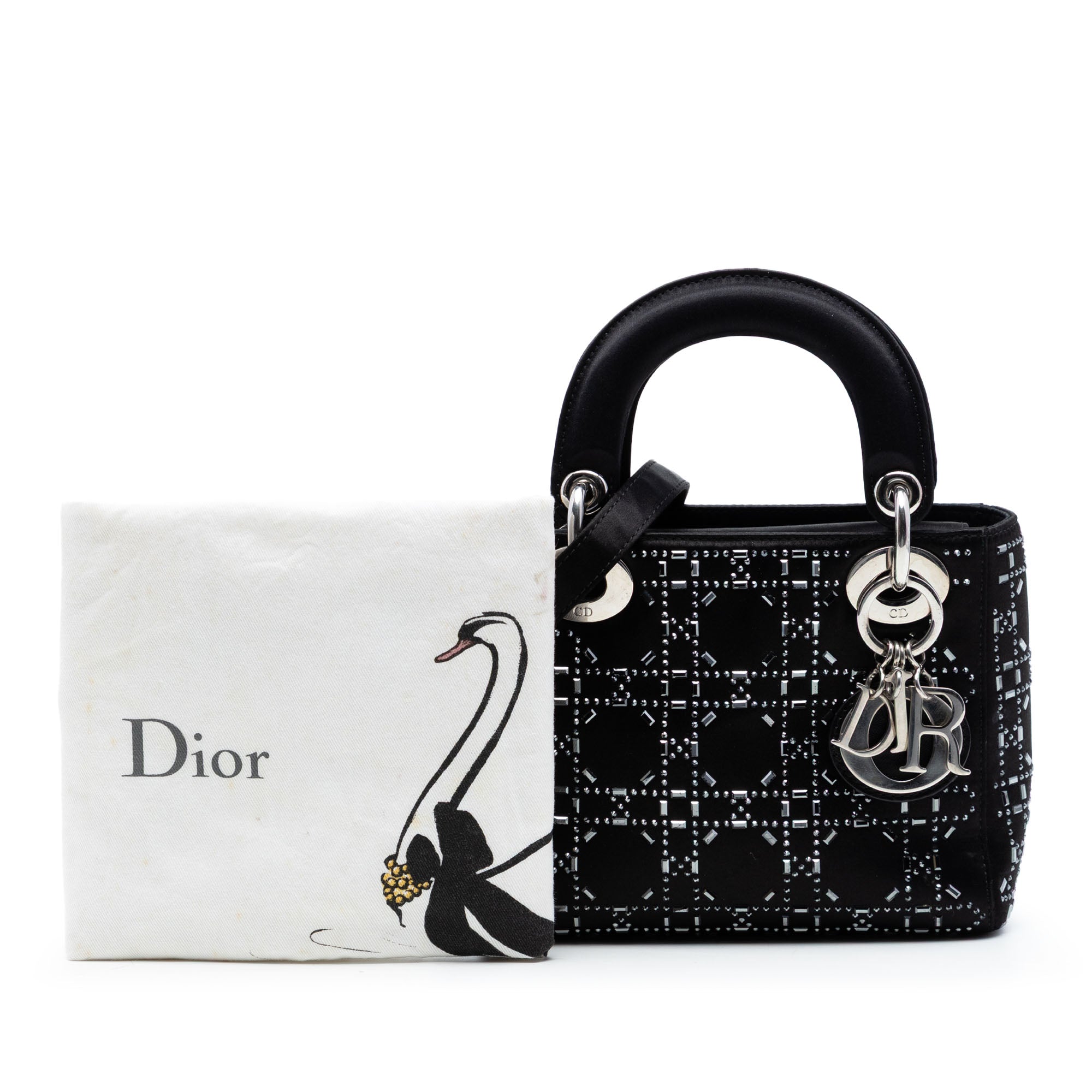 Dior Mini Satin Cannage Crystal Embellished Lady Dior - image 7