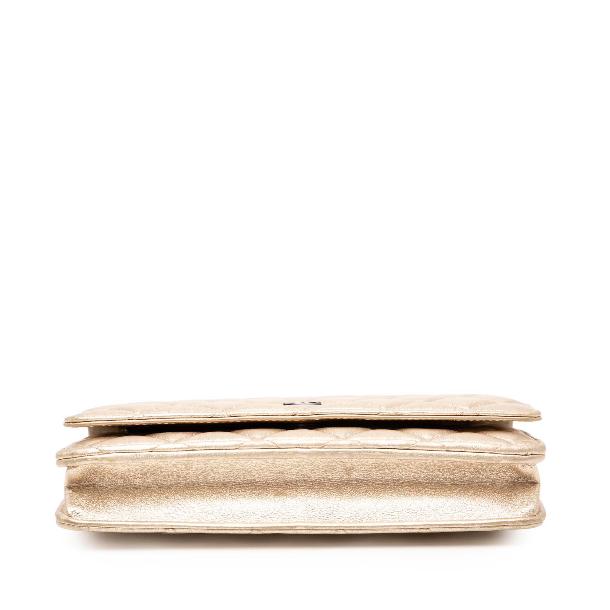 Chanel CC Quilted Metallic Lambskin Wallet on Chain - image 3