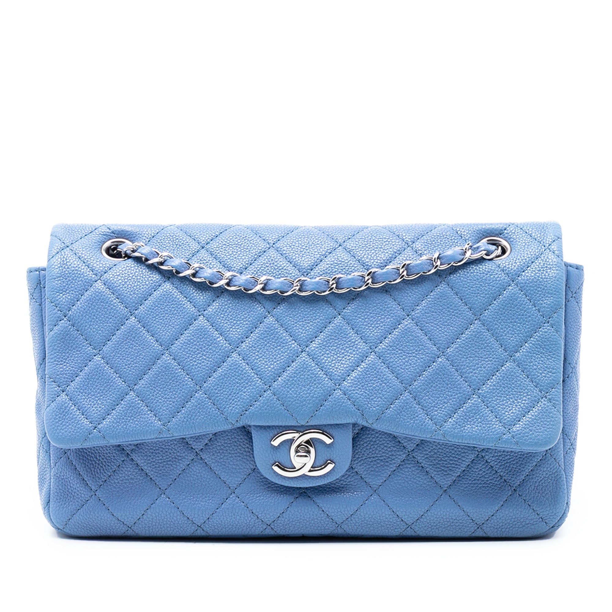 Chanel Jumbo Quilted Caviar Double Compartment Chain Flap - image 1