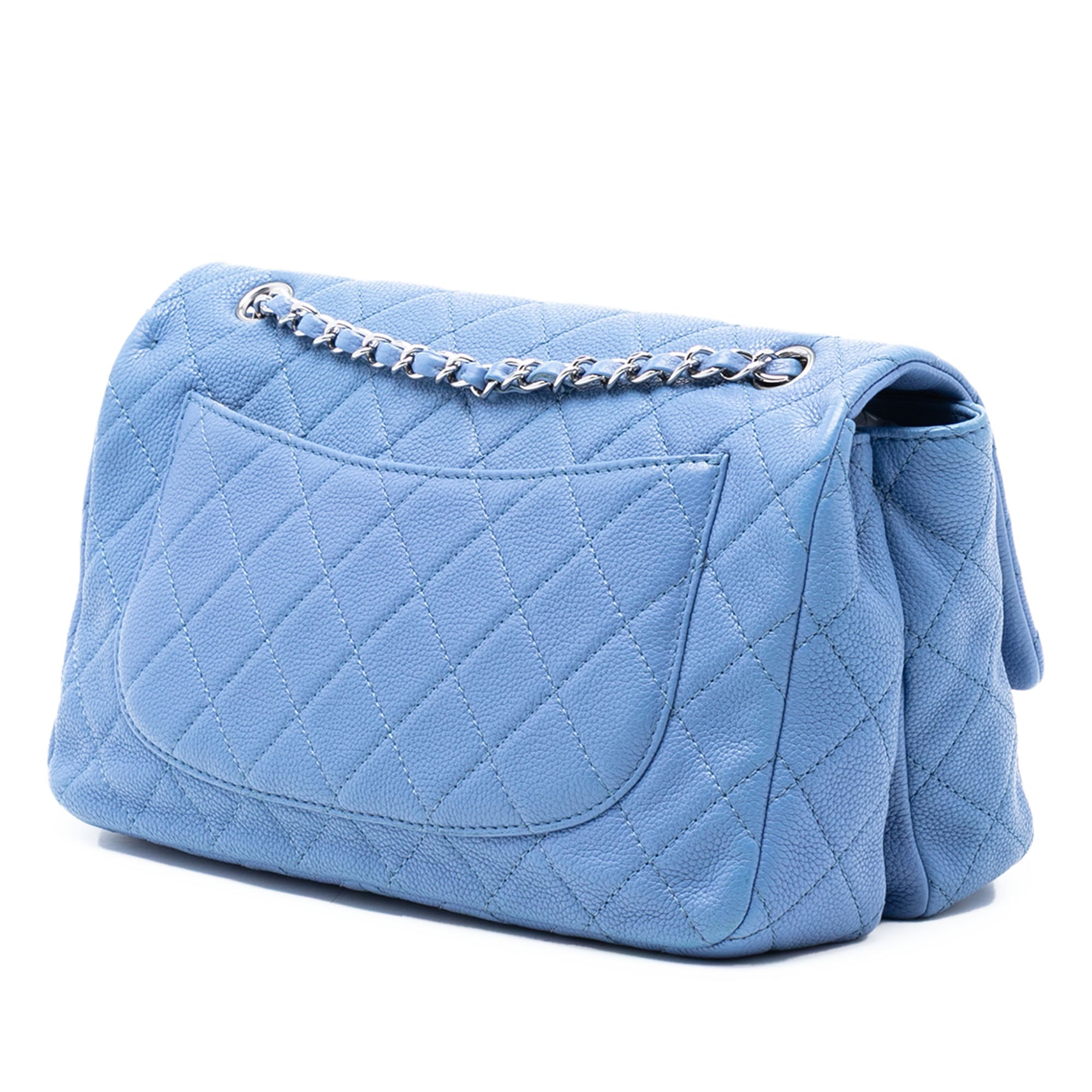 Chanel Jumbo Quilted Caviar Double Compartment Chain Flap - image 2