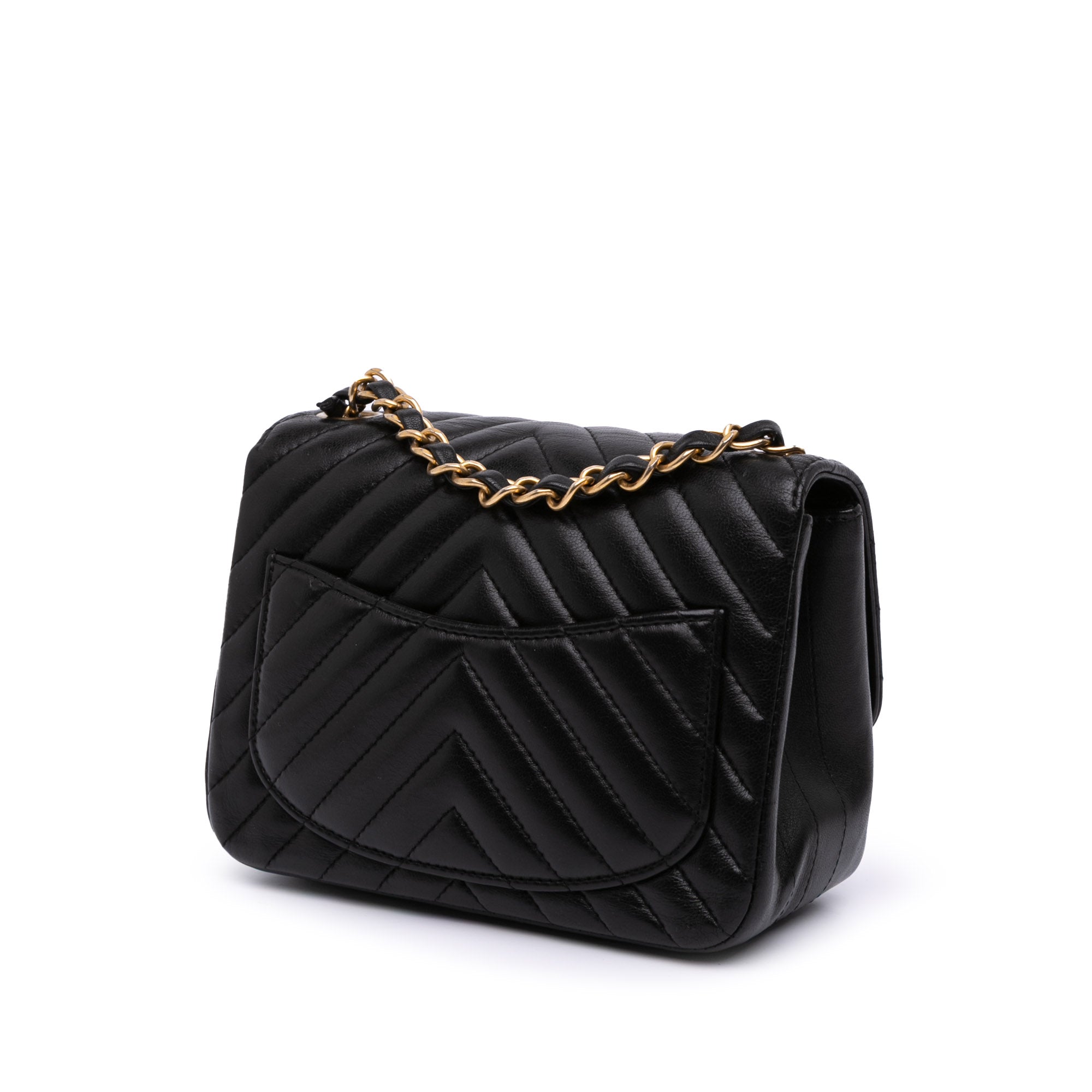 Chanel Mini Square Classic Chevron Lambskin Single Flap - image 2