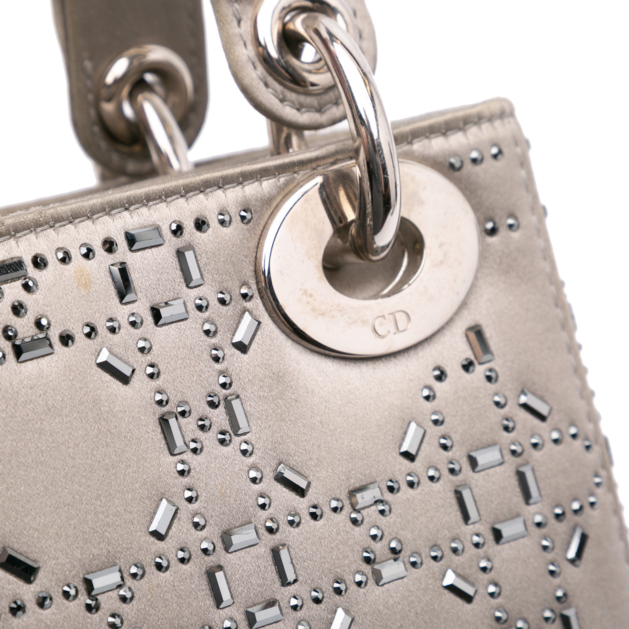 Dior Mini Satin Cannage Crystal Embellished Lady Dior - image 9