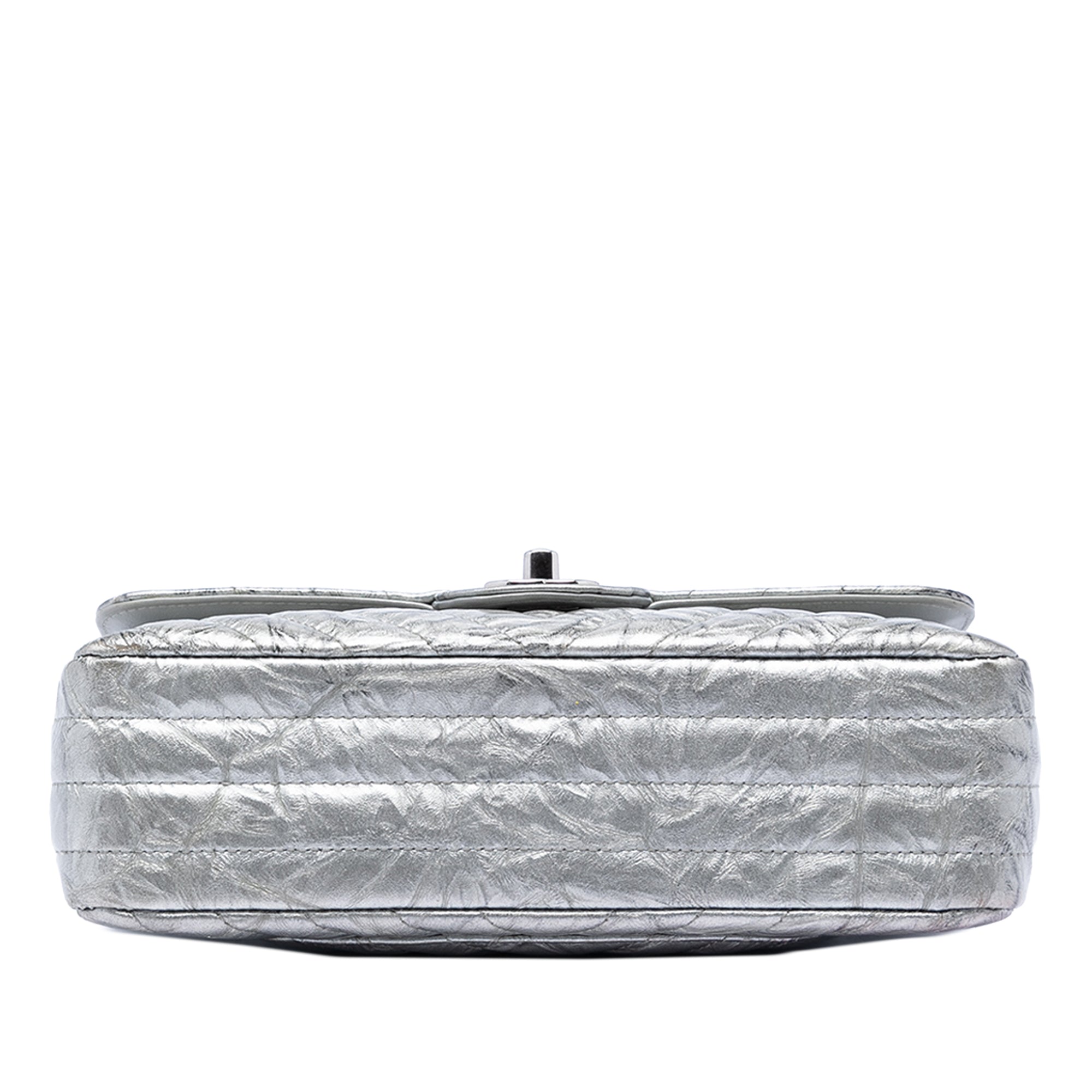 Chanel Small Classic Chevron Metallic Crumpled Calfskin Double Flap - image 3