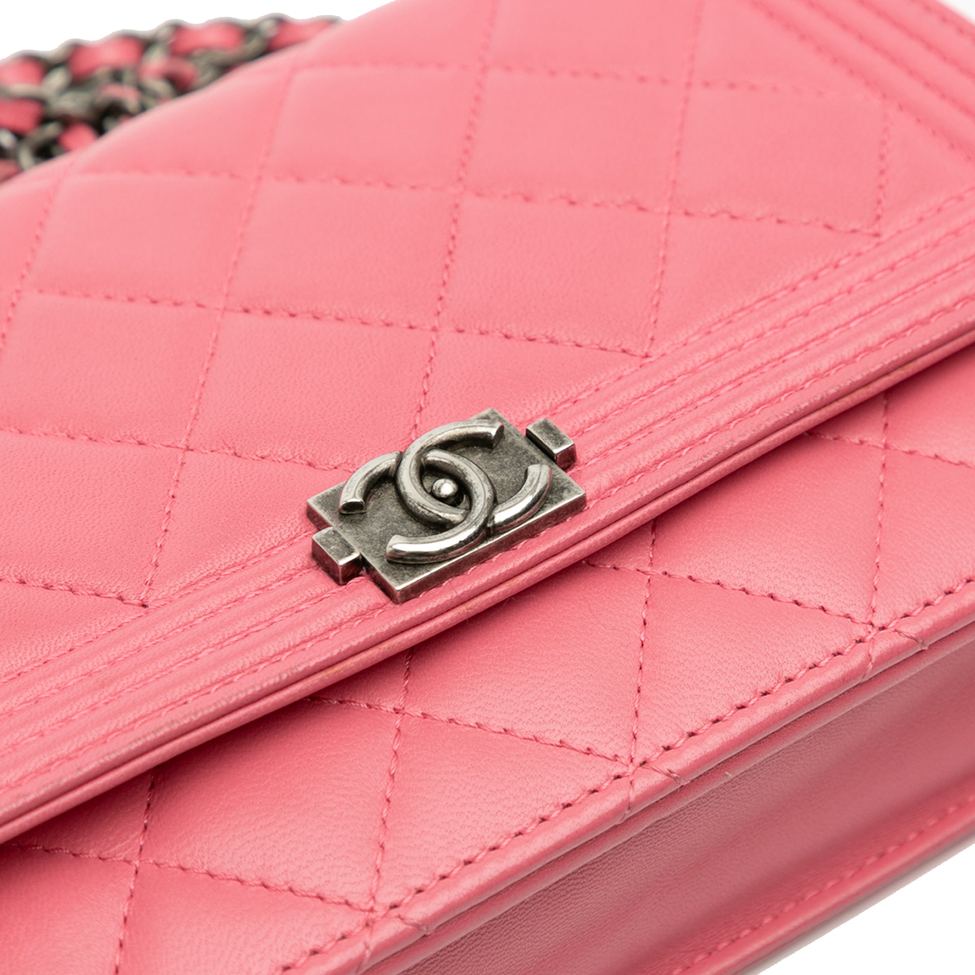 Chanel Quilted Lambskin Boy Wallet On Chain - image 8
