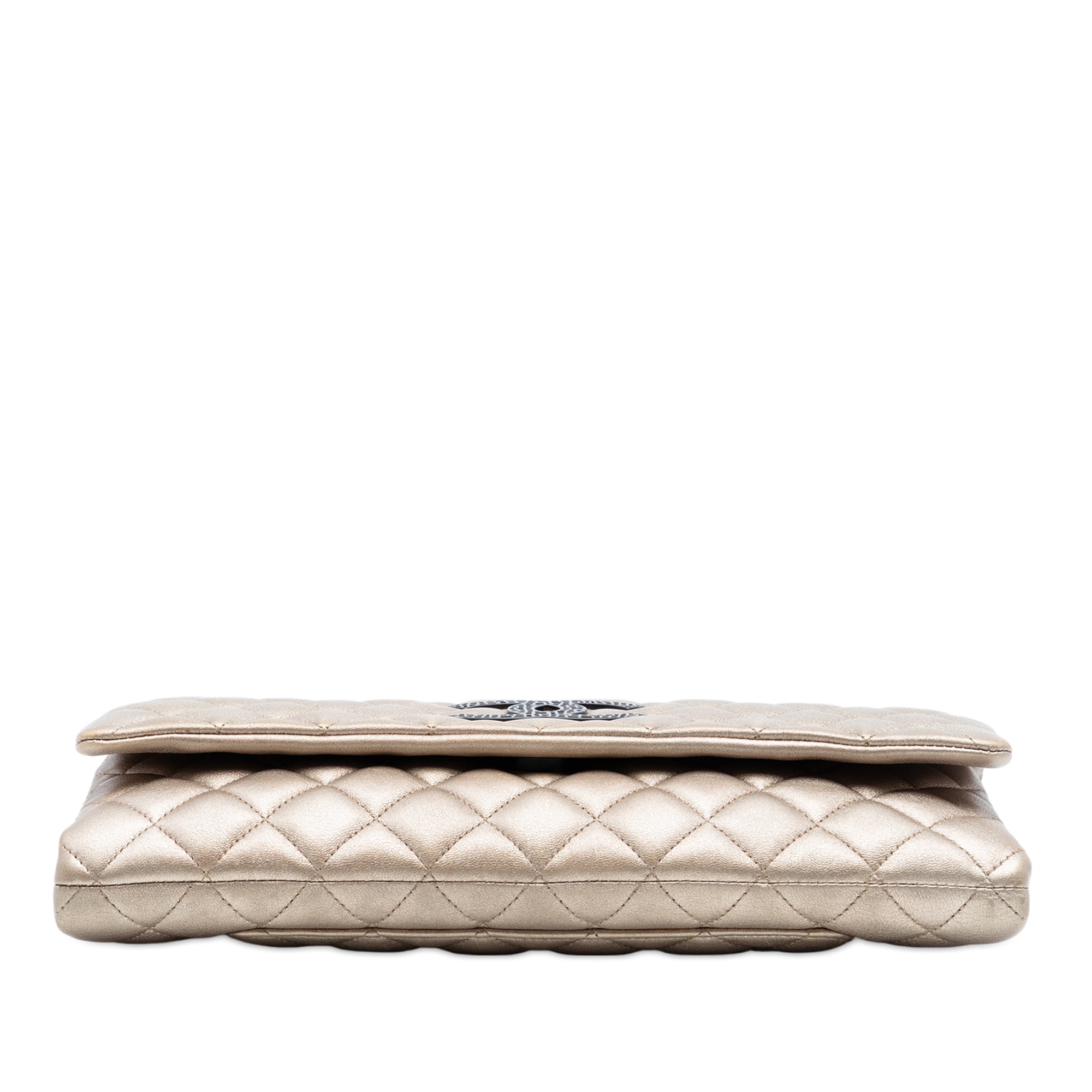 Chanel CC Quilted Metallic Lambskin Butterfly Chain Clutch - image 3