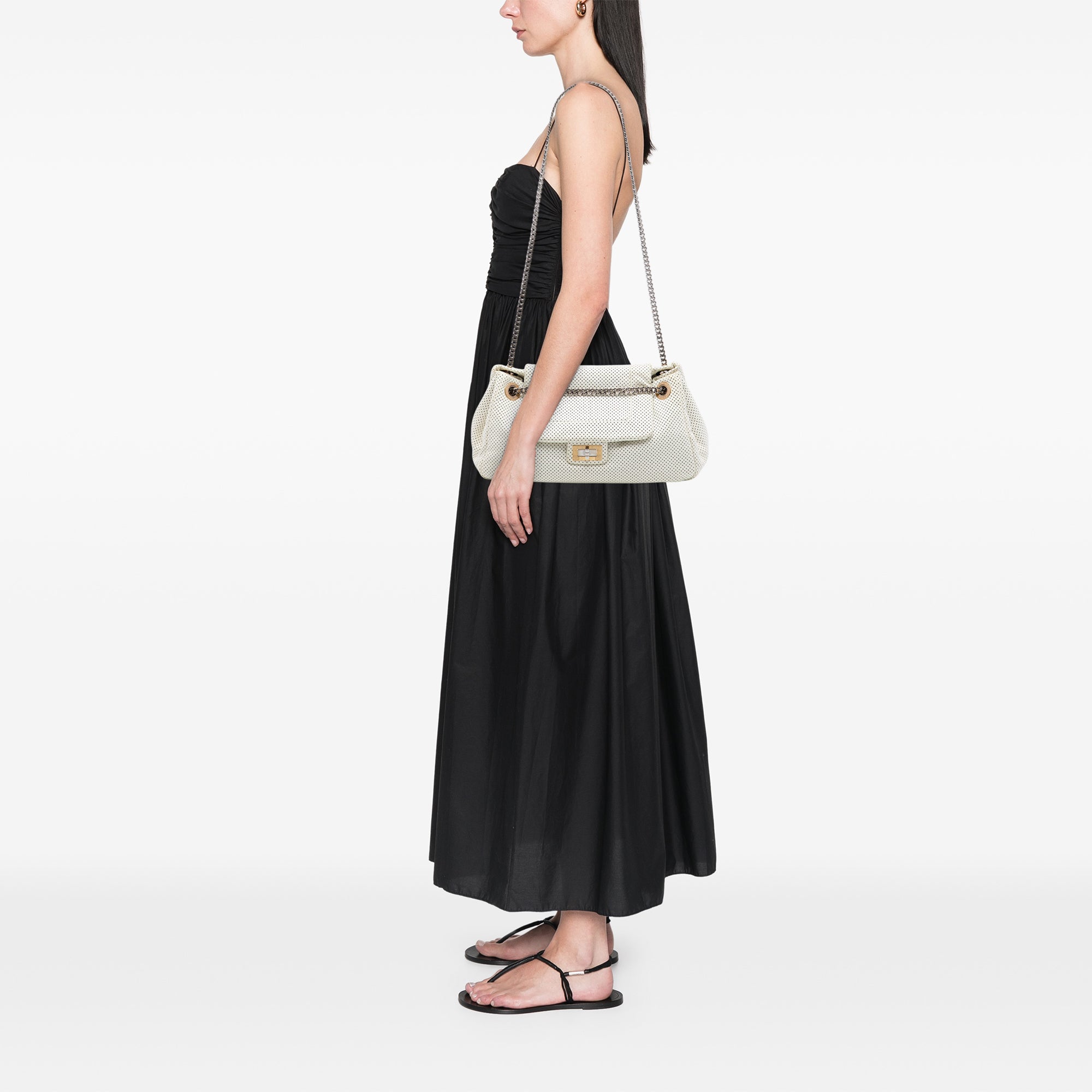 Chanel Perforated Calfskin Reissue 2.55 East West Accordion Flap - image 6