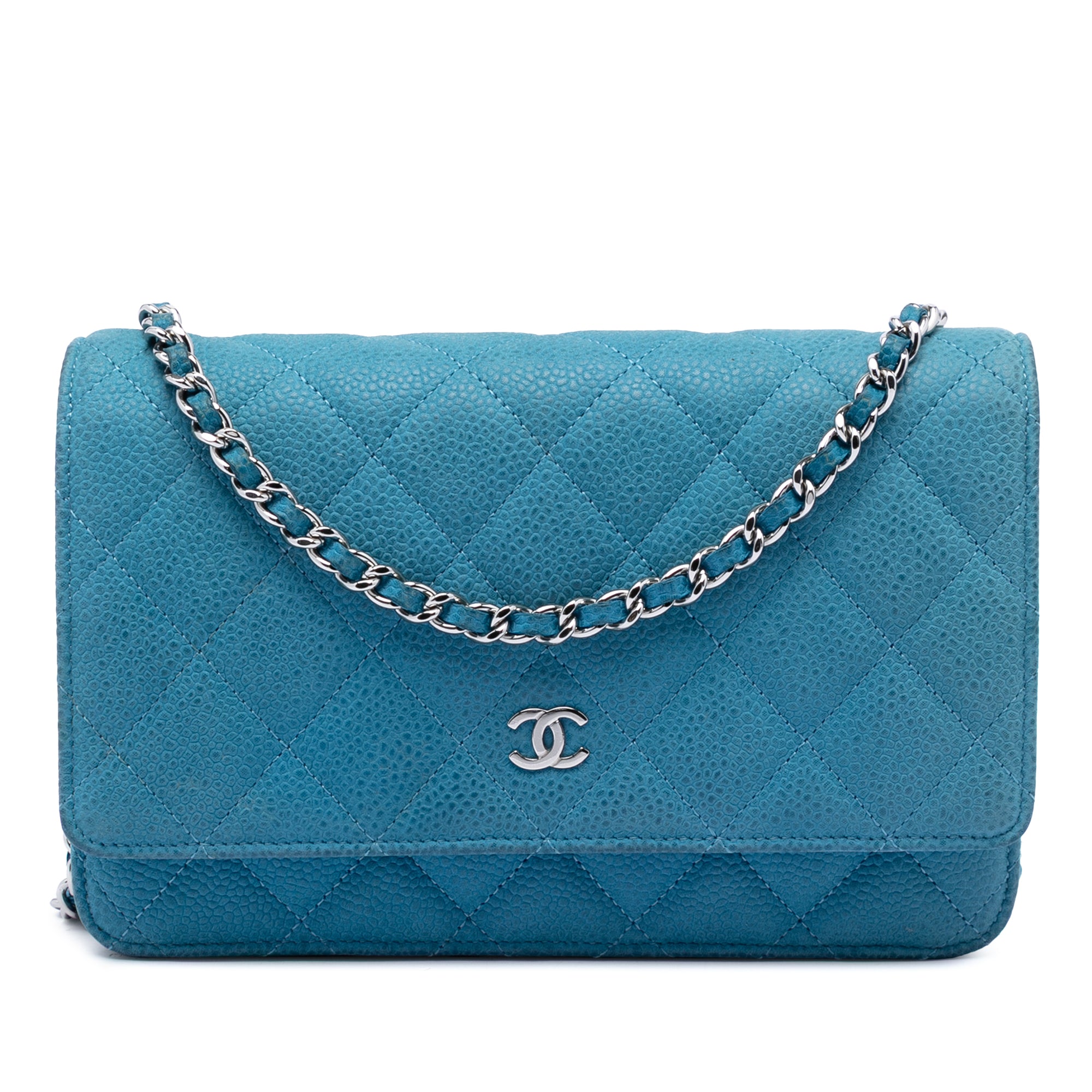 Chanel CC Quilted Caviar Wallet on Chain - image 1