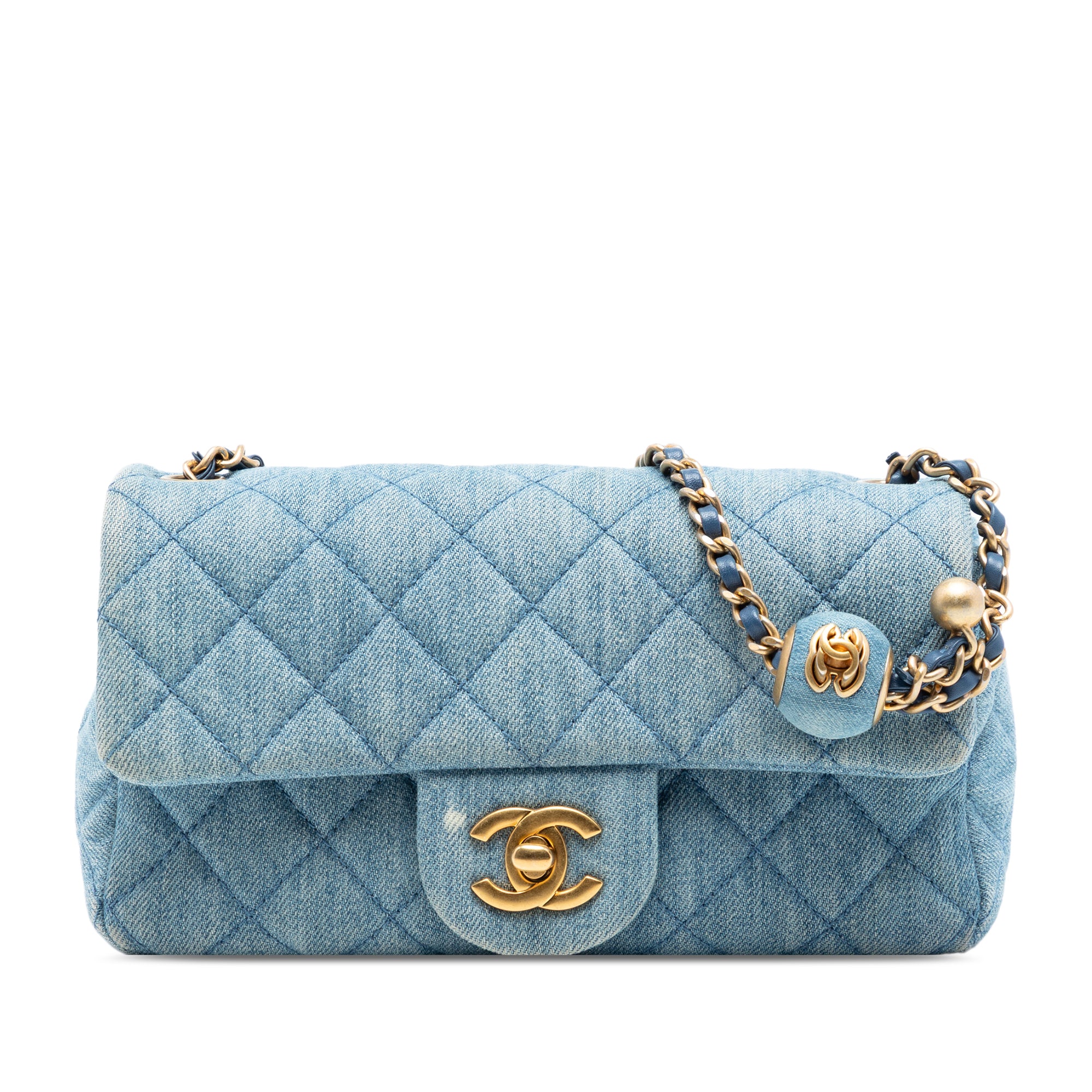 Chanel Mini Rectangular Classic Denim Pearl Crush Single Flap - image 1