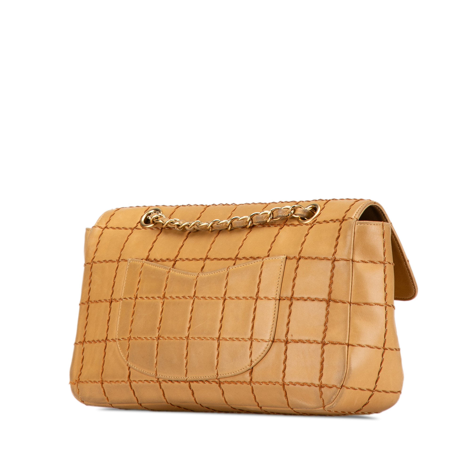 Chanel Chocolate Bar Lambskin Wild Stitch Chain Flap - image 2
