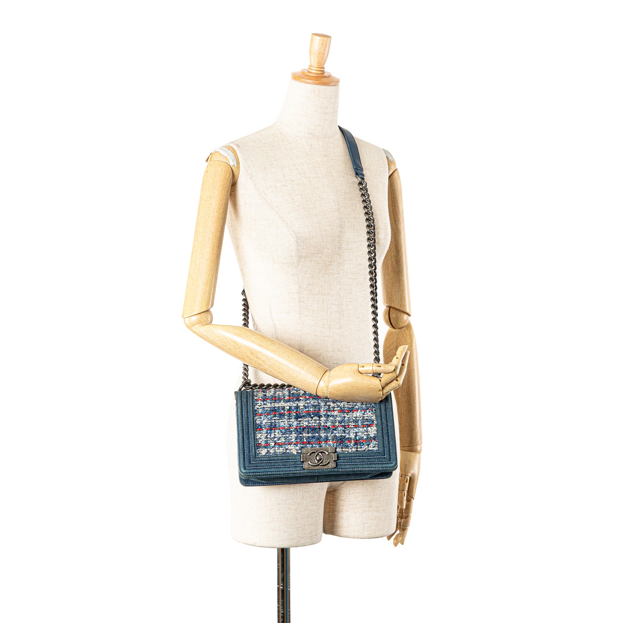 Chanel Medium Denim and Tweed Boy Bag - image 11