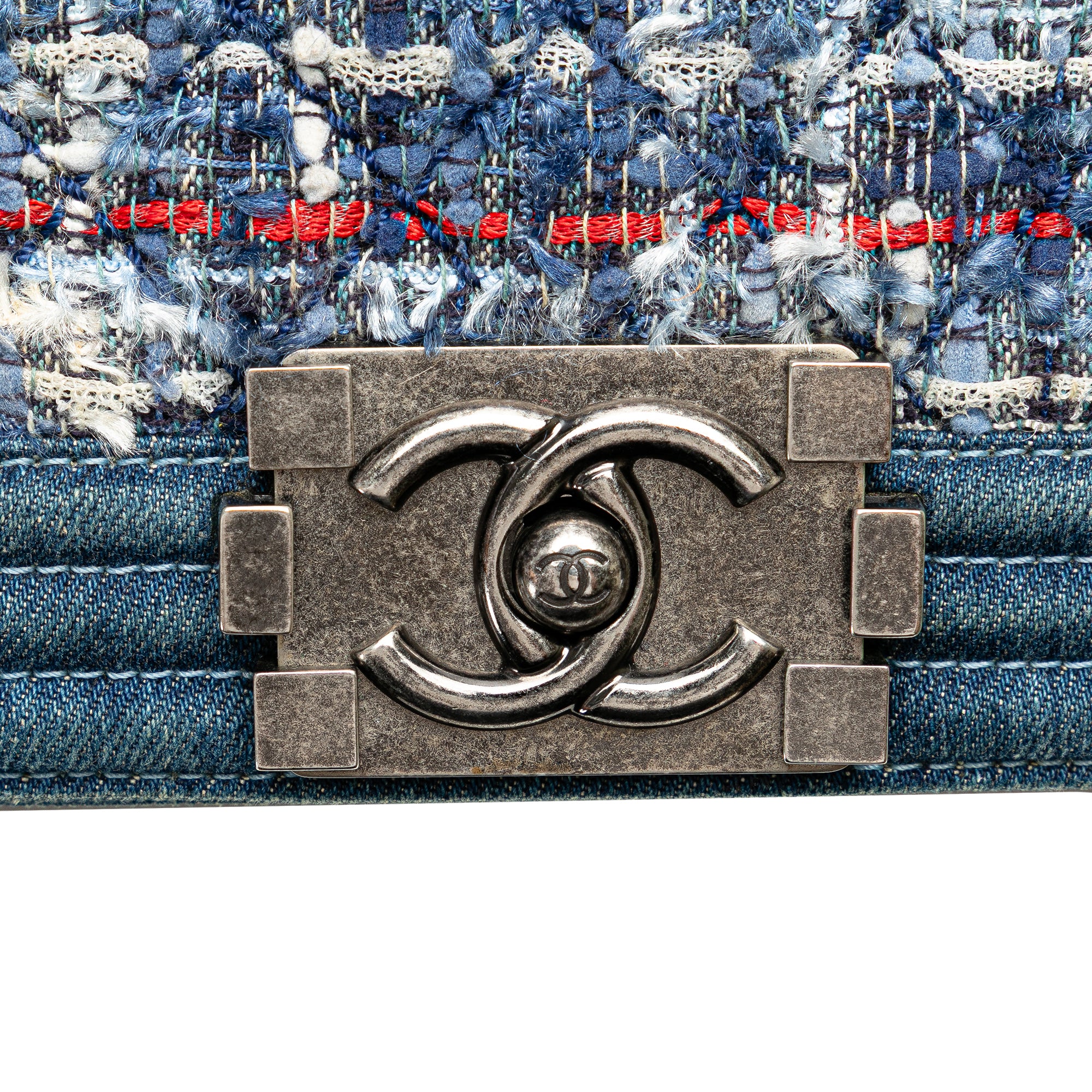 Chanel Medium Denim and Tweed Boy Bag - image 7