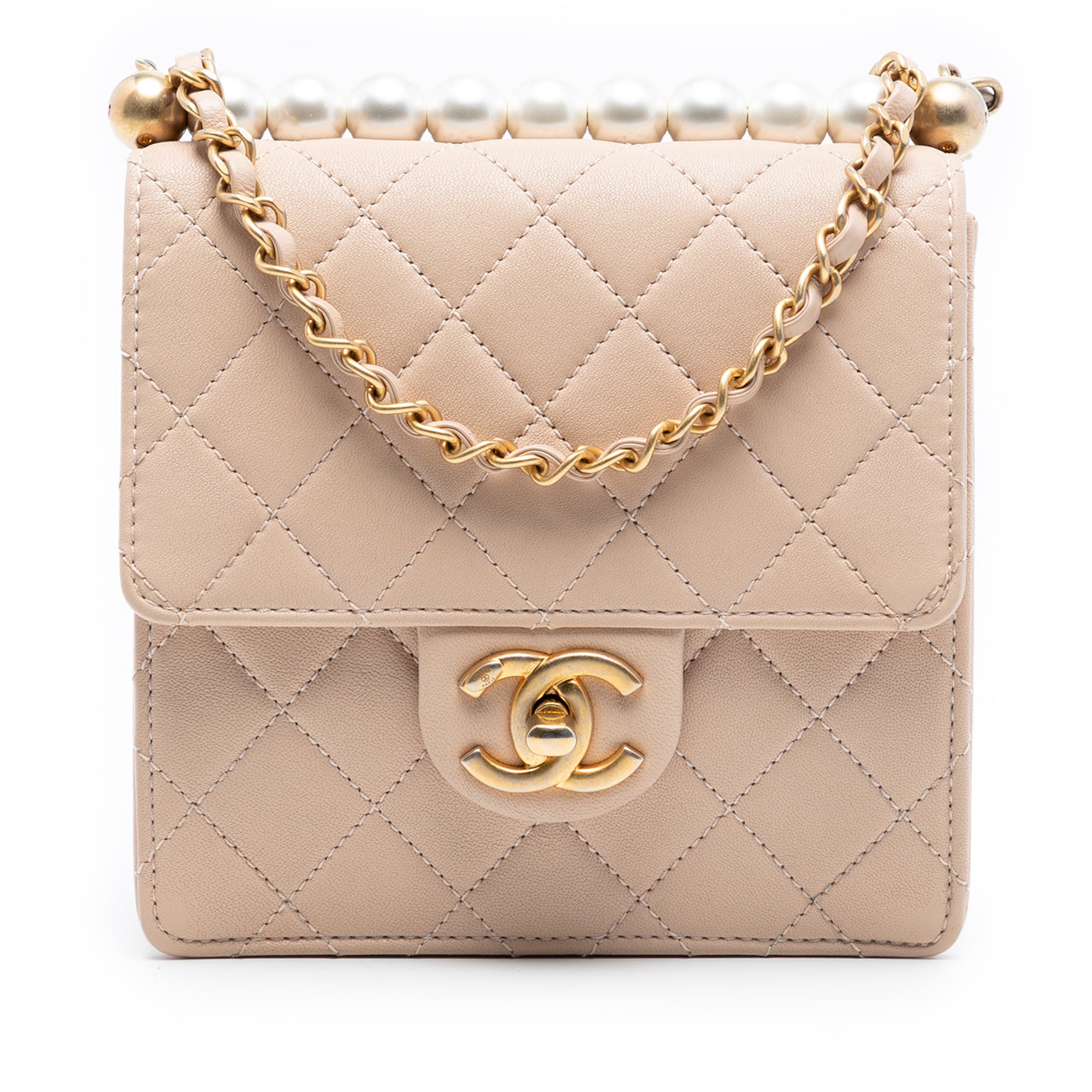 Chanel Small Quilted Lambskin Chic Pearls Flap - image 1