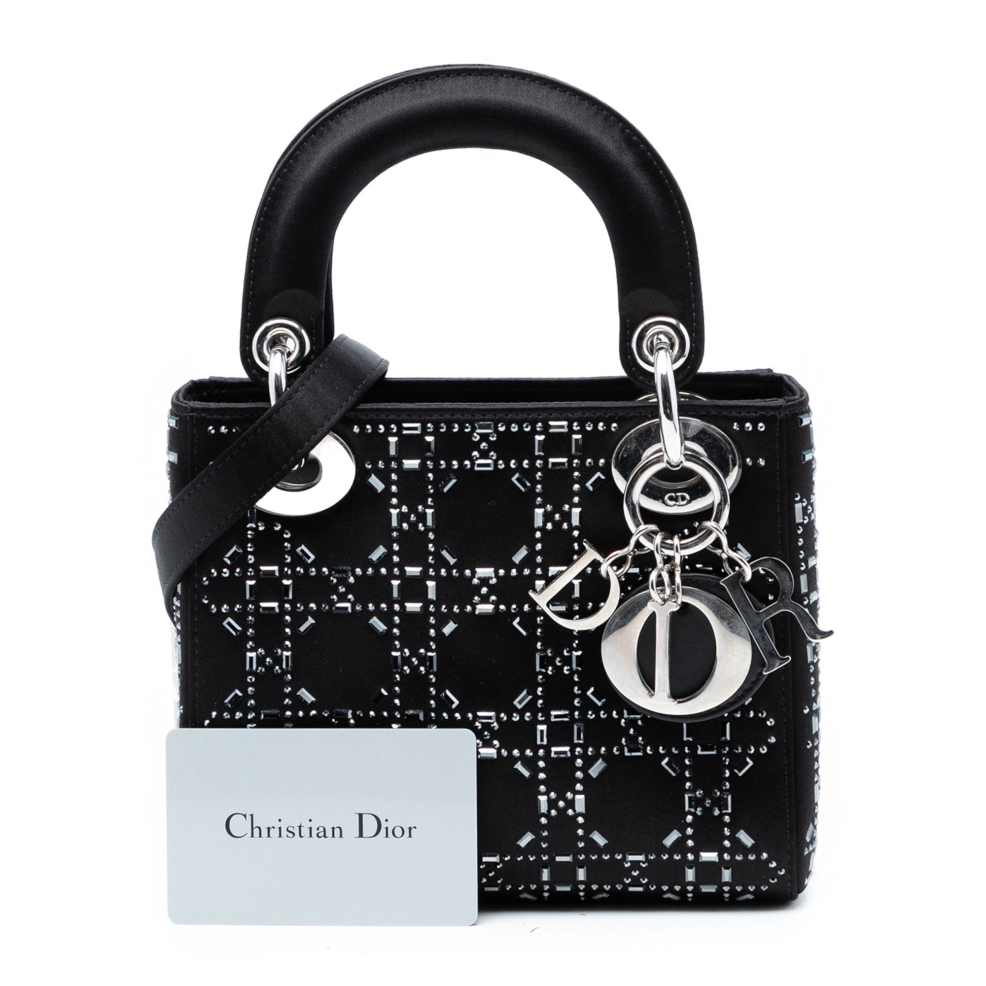 Dior Mini Satin Cannage Crystal Embellished Lady Dior - image 8