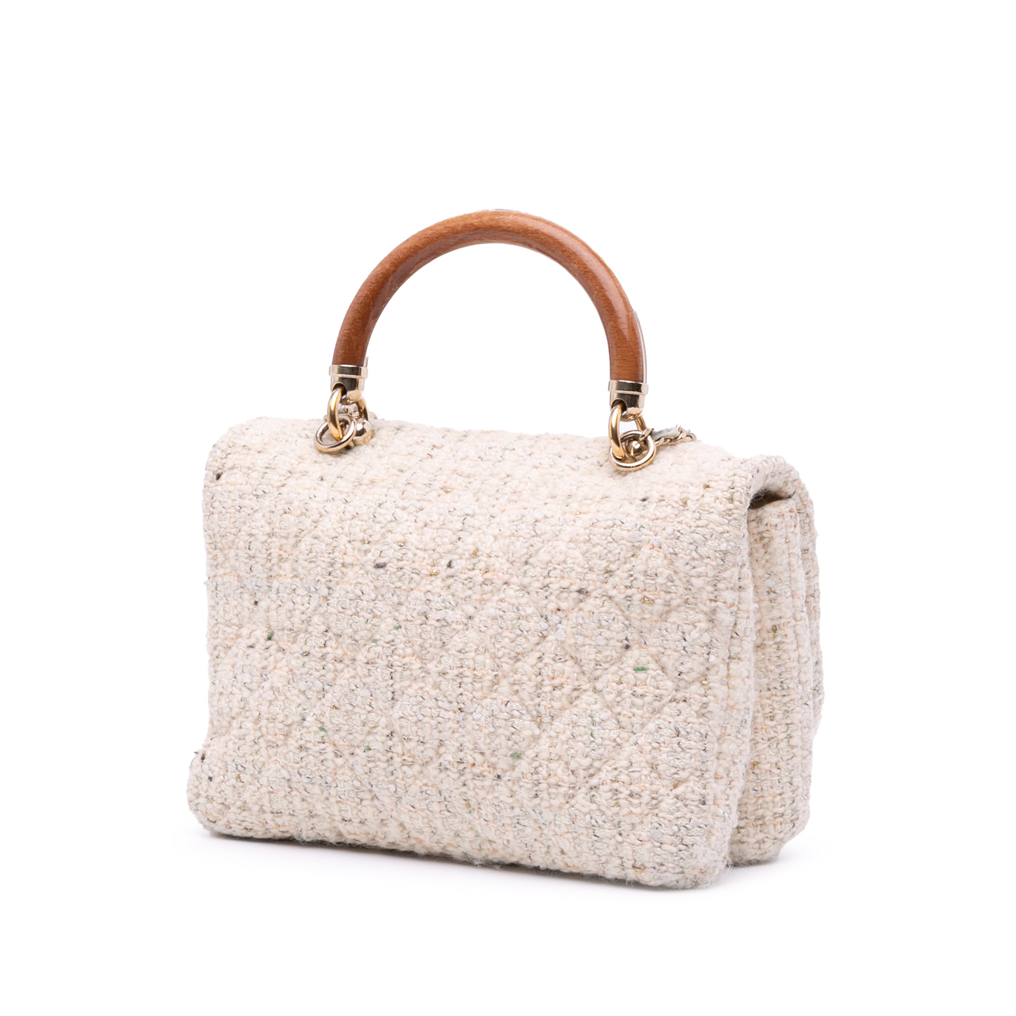 Chanel Tweed Knock on Wood Satchel - image 2