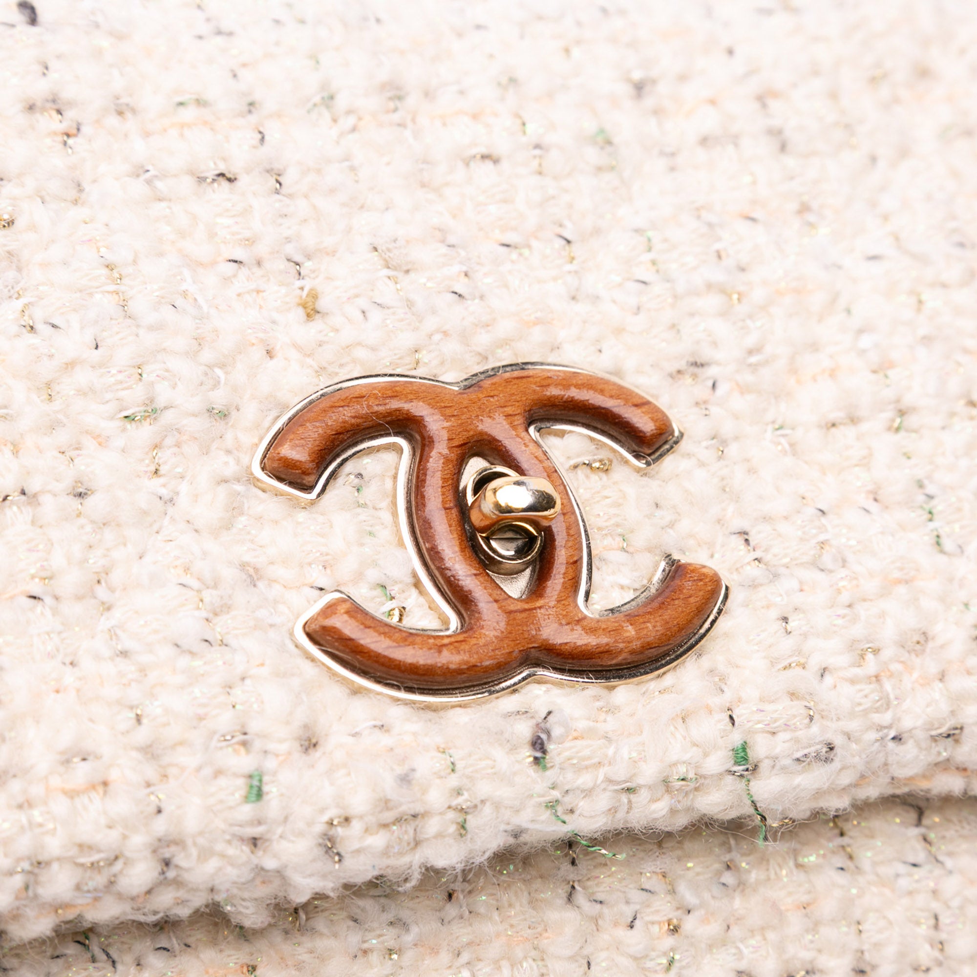 Chanel Tweed Knock on Wood Satchel - image 7