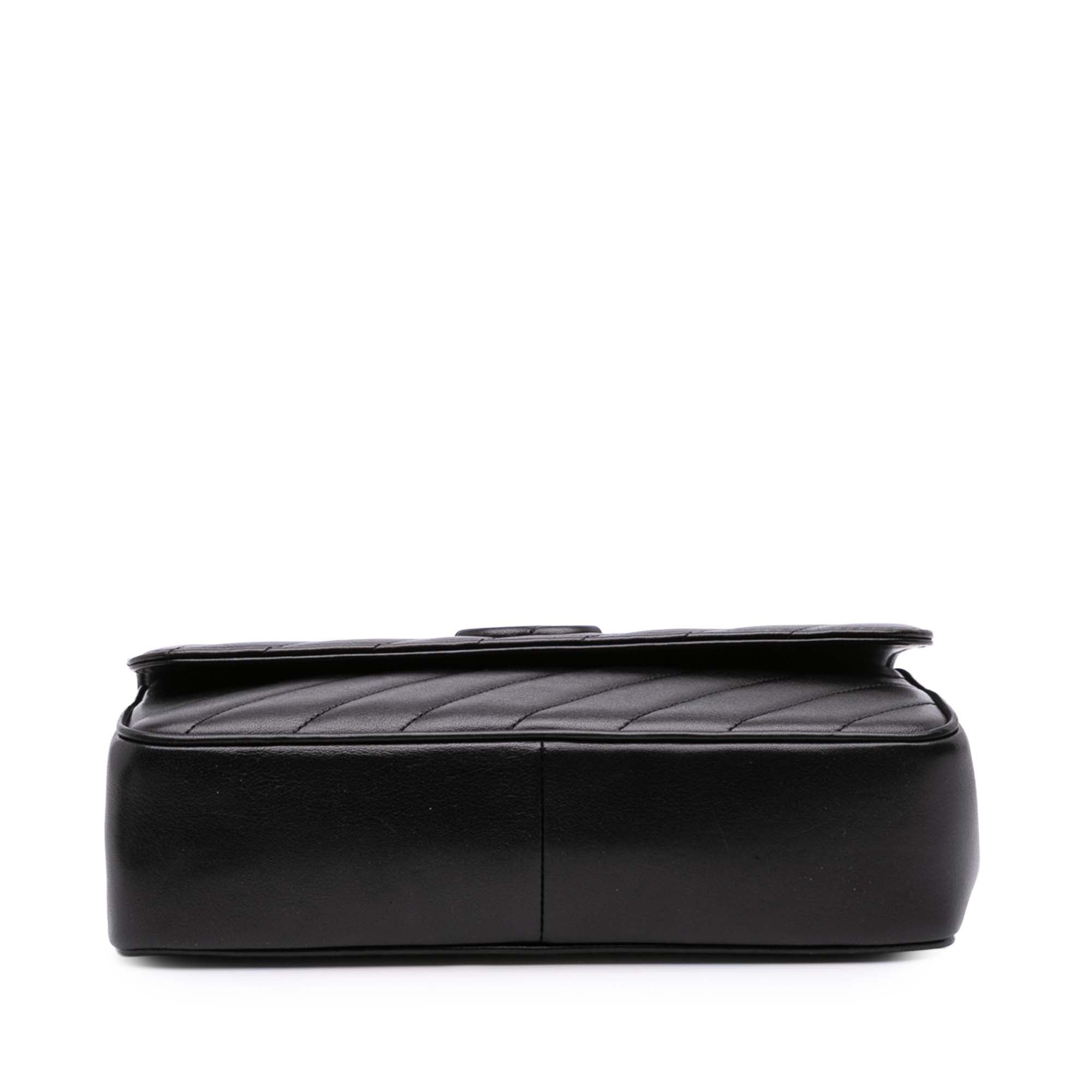 Chanel Diagonal Quilted Lambskin CC Signature Flap - image 3
