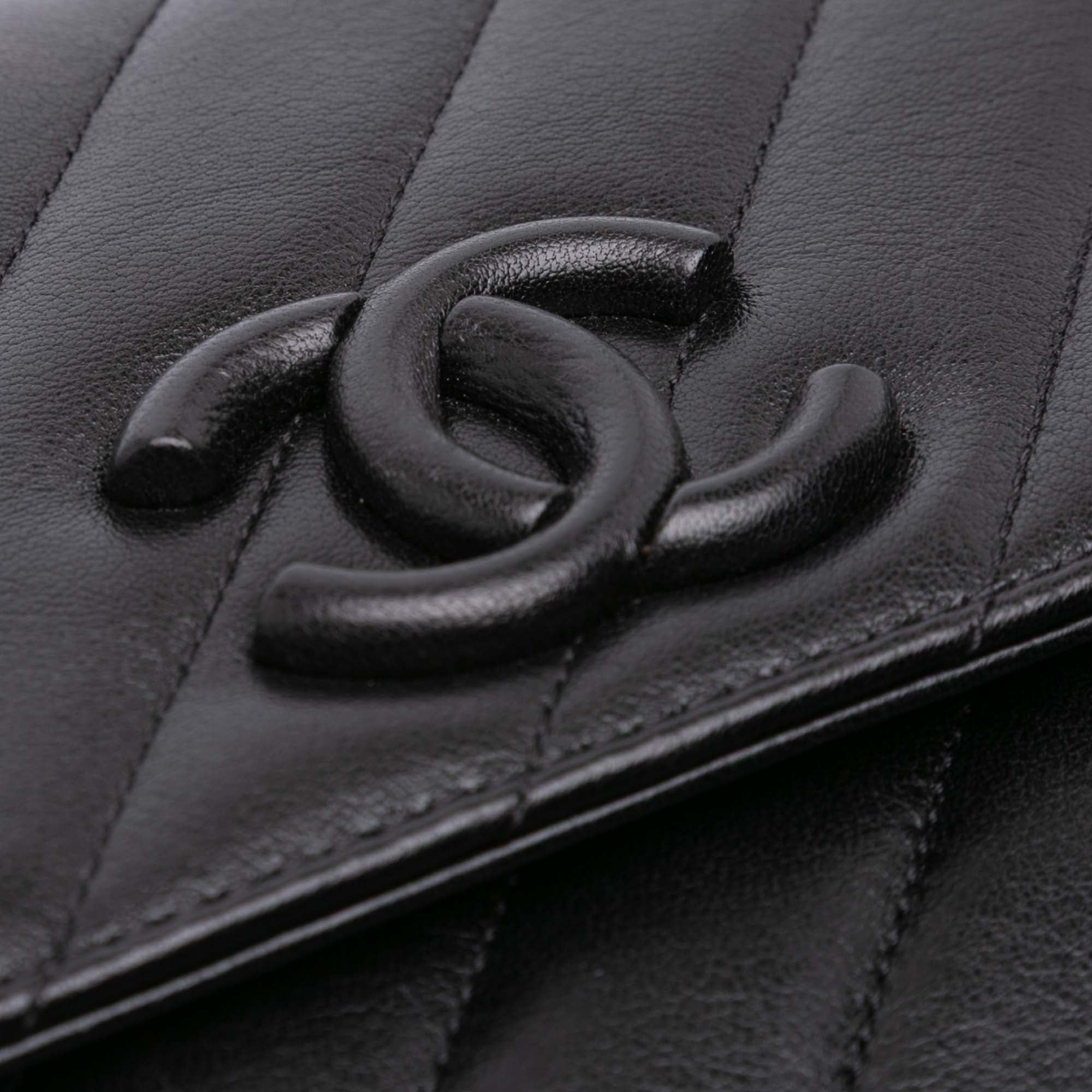 Chanel Diagonal Quilted Lambskin CC Signature Flap - image 8