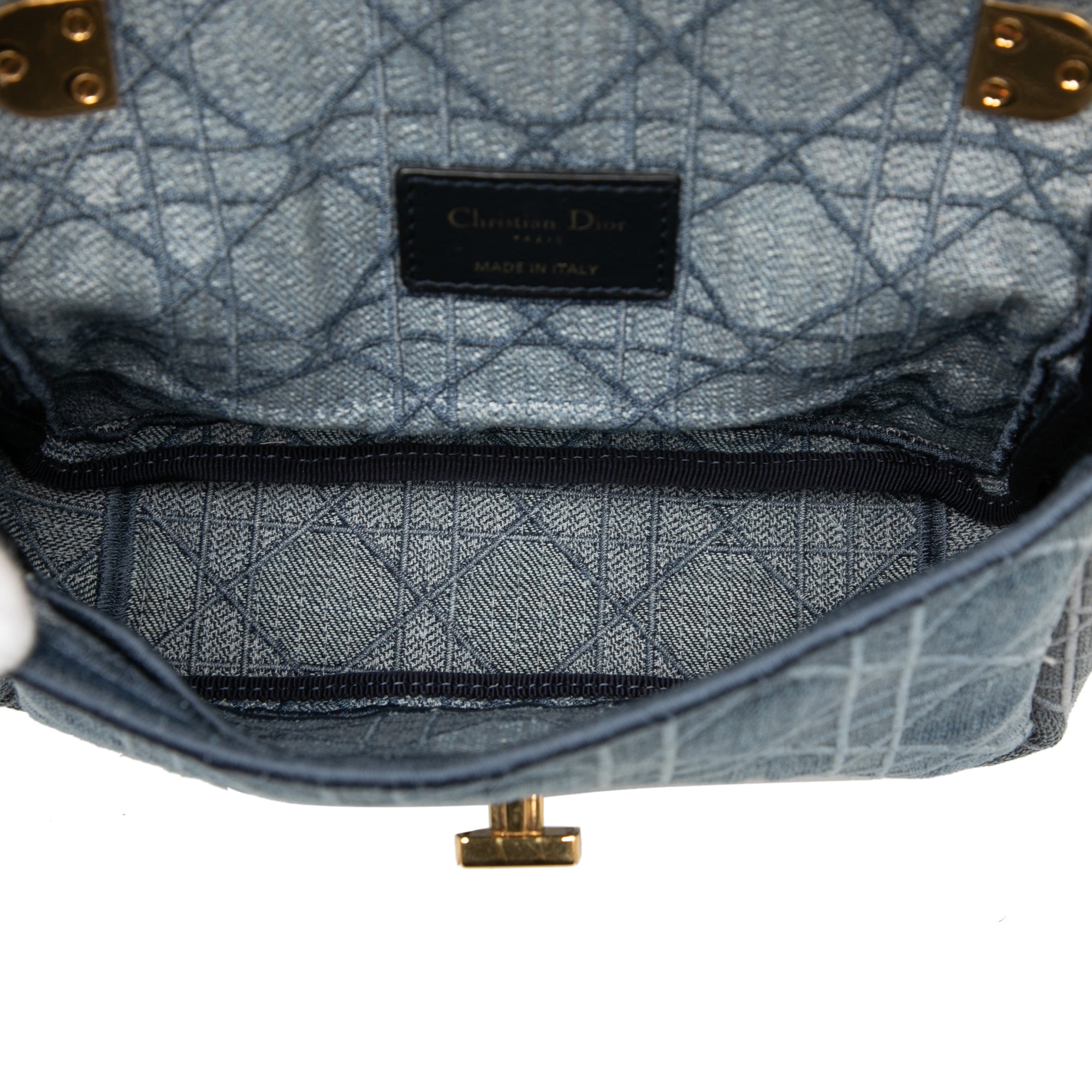 Dior Small Embroidered Denim Cannage Caro Bag - image 4