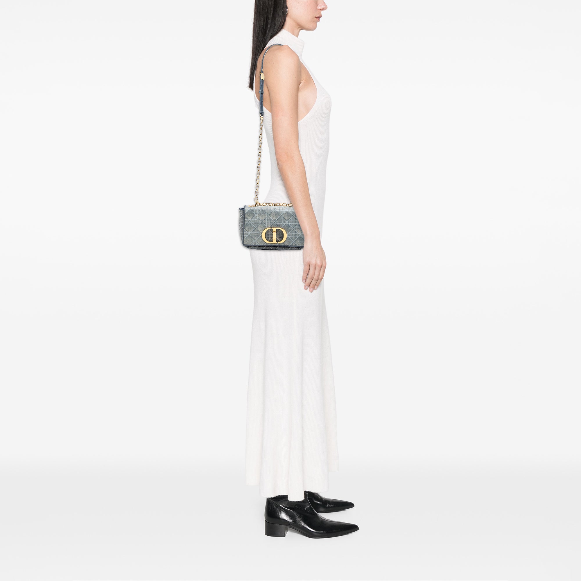 Dior Small Embroidered Denim Cannage Caro Bag - image 7