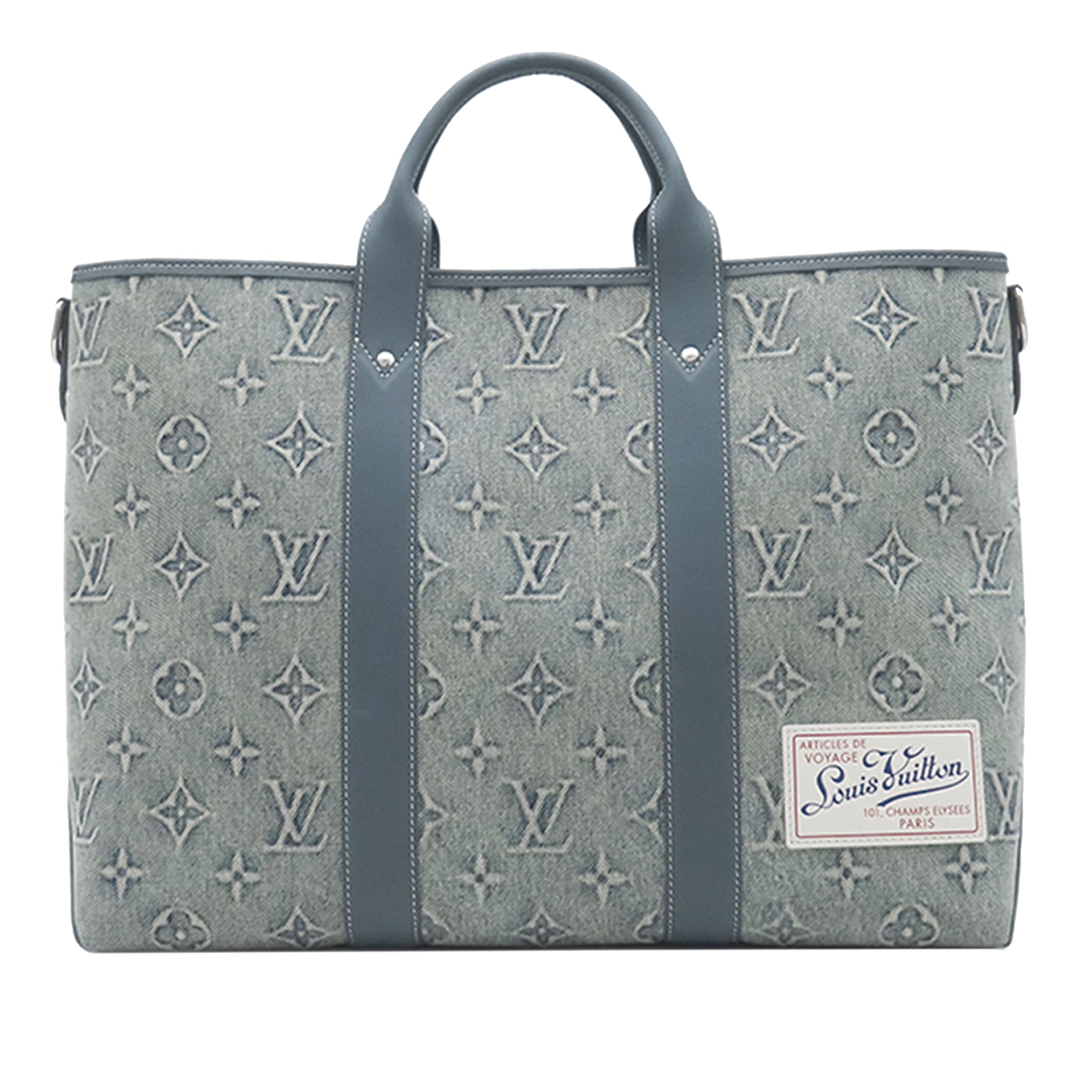 Louis Vuitton Monogram Washed Denim Weekend Tote - image 1