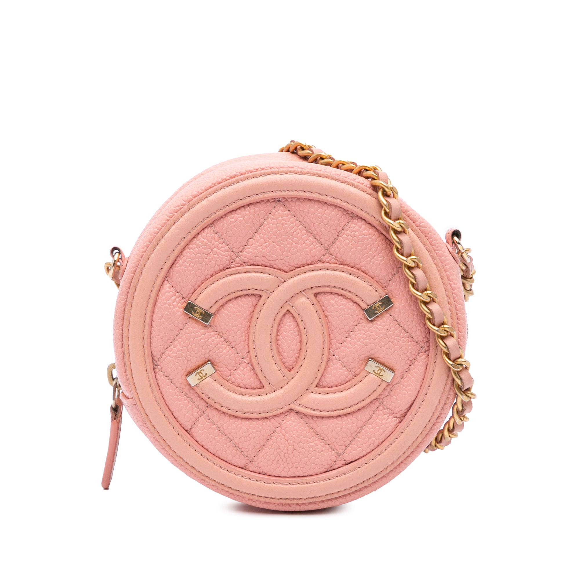 Chanel Caviar CC Filigree Round Crossbody - image 1