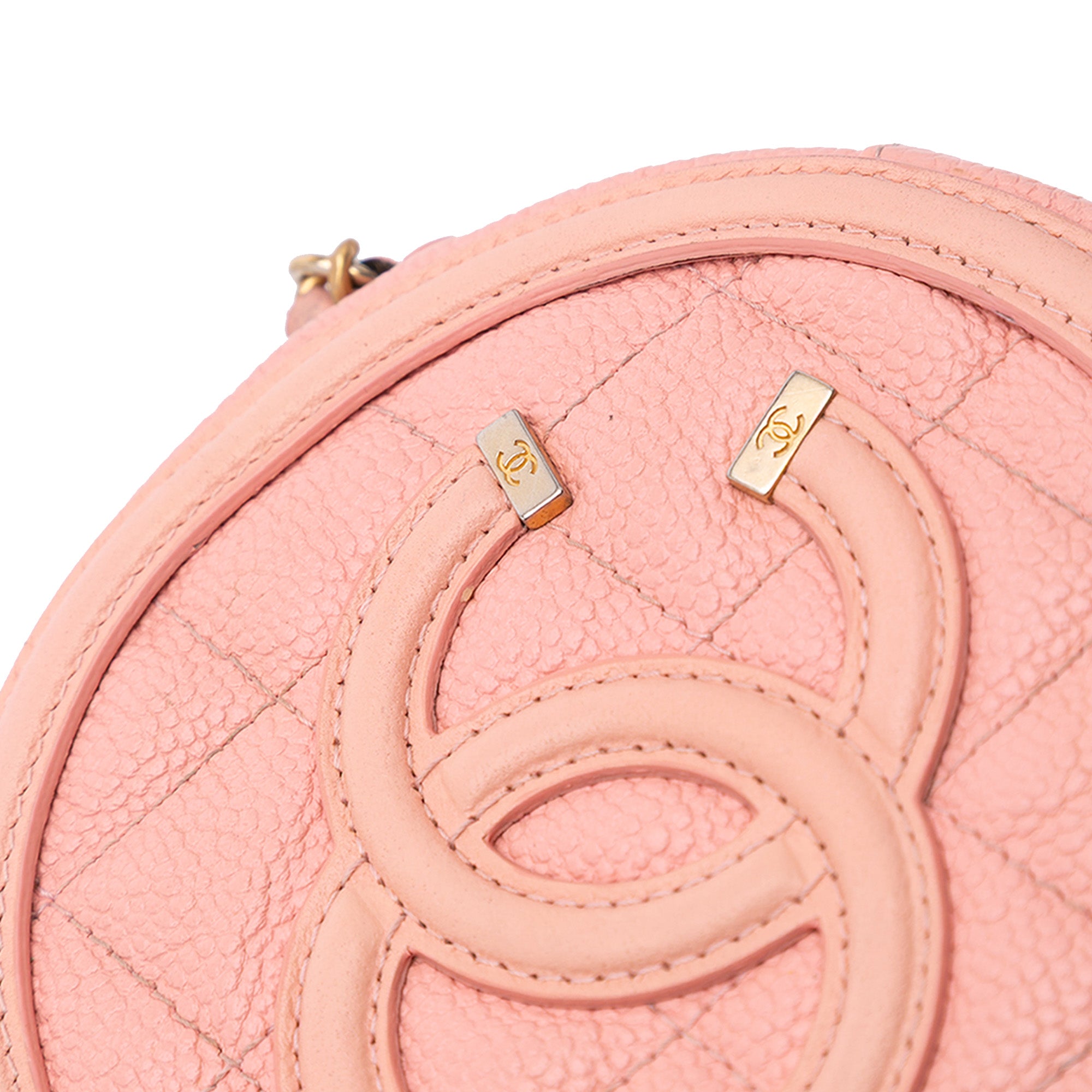 Chanel Caviar CC Filigree Round Crossbody - image 9
