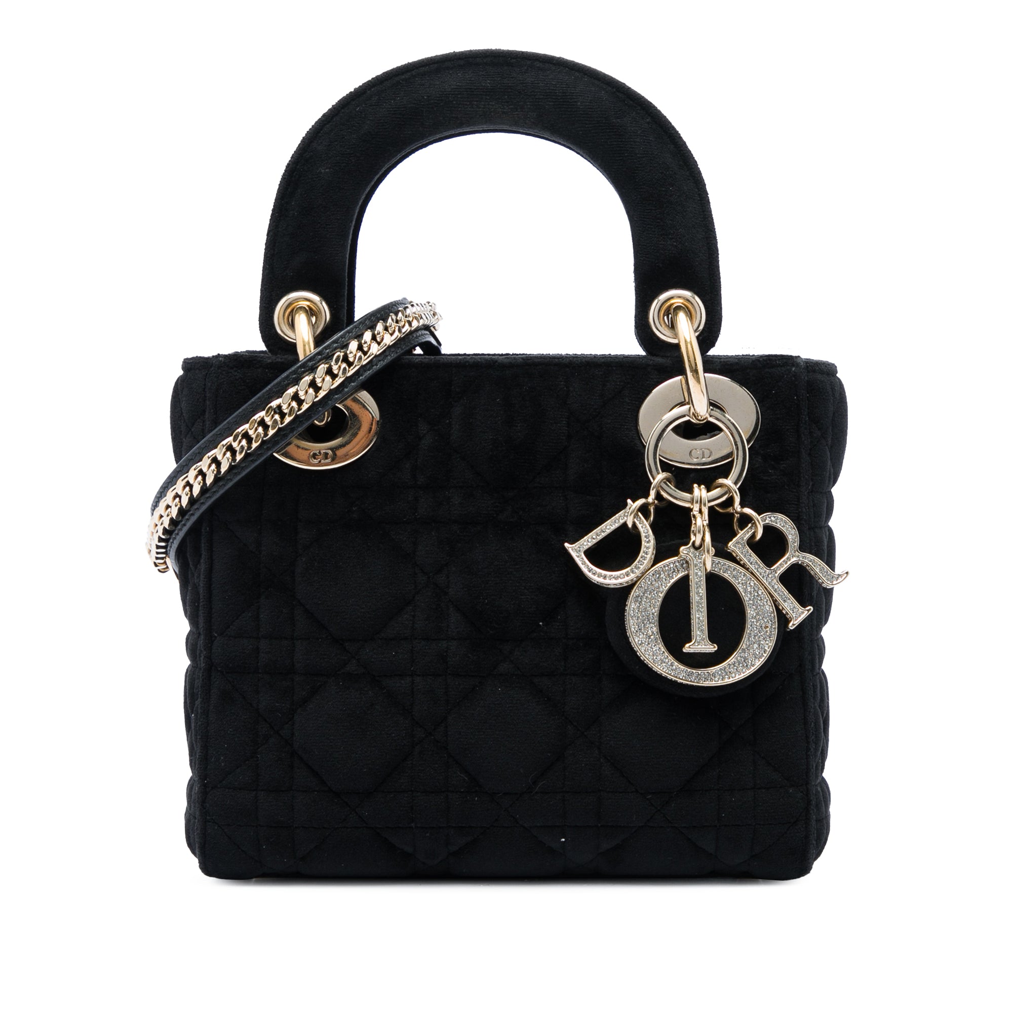 Dior Mini Velvet Cannage Lady Dior - image 1