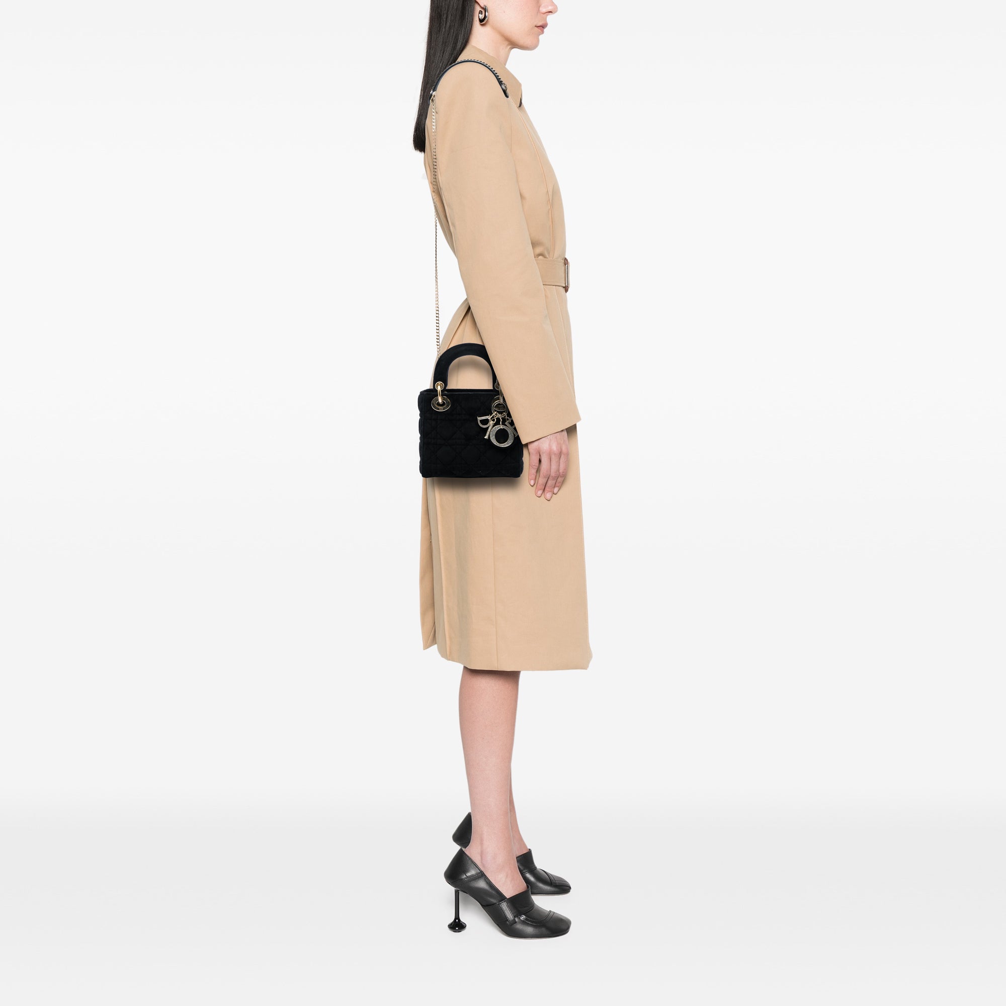 Dior Mini Velvet Cannage Lady Dior - image 5