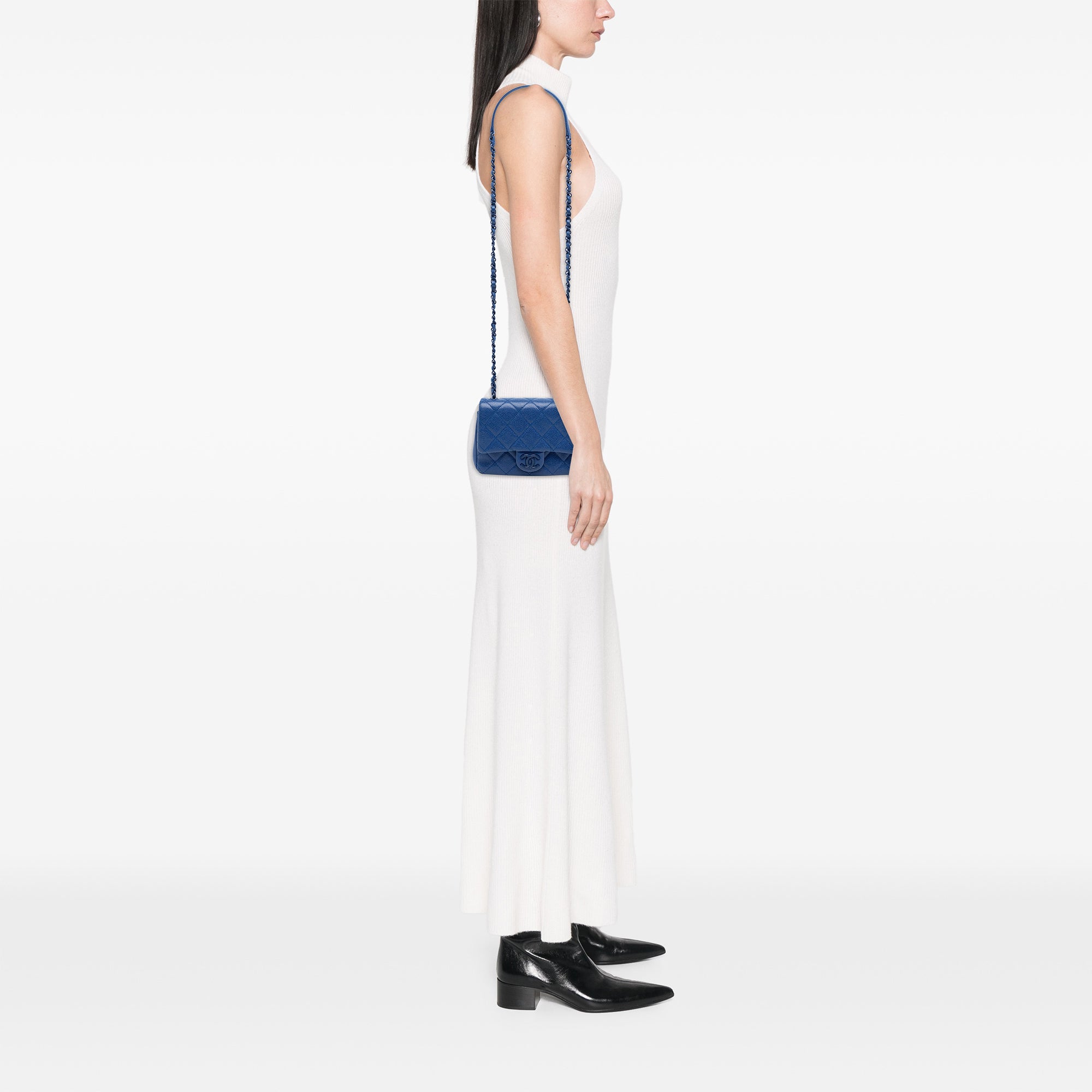 Chanel Mini Square Quilted Caviar CC Incognito Single Flap - image 7
