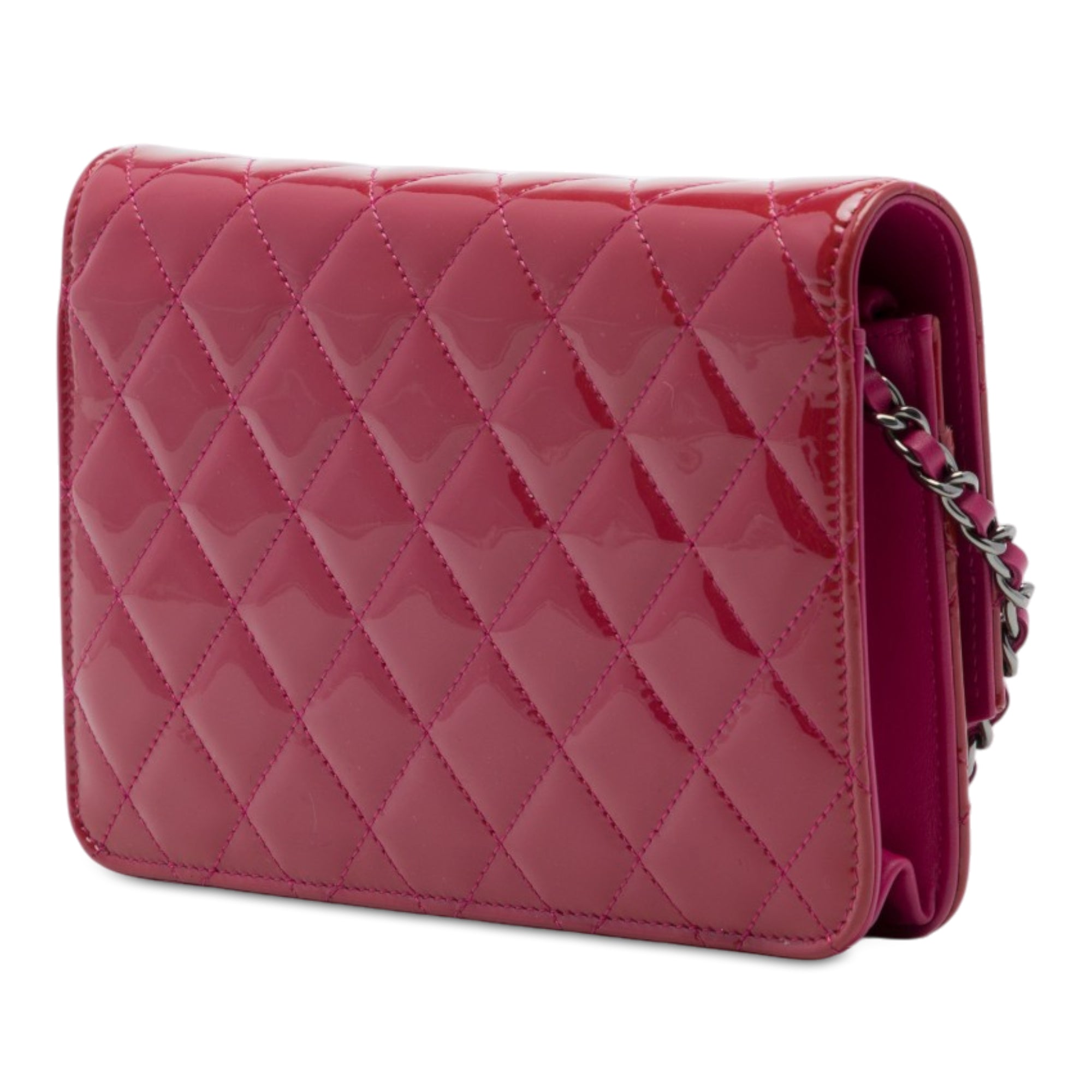 Chanel CC Quilted Patent Brilliant Wallet On Chain - image 2