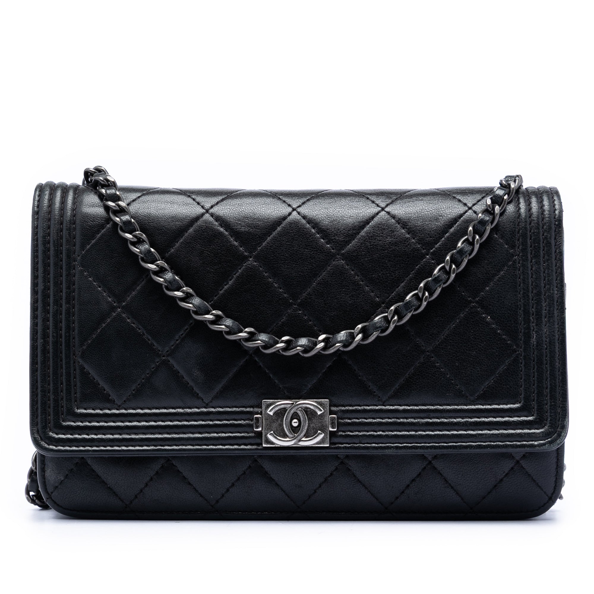 Chanel Quilted Lambskin Boy Wallet On Chain - image 1